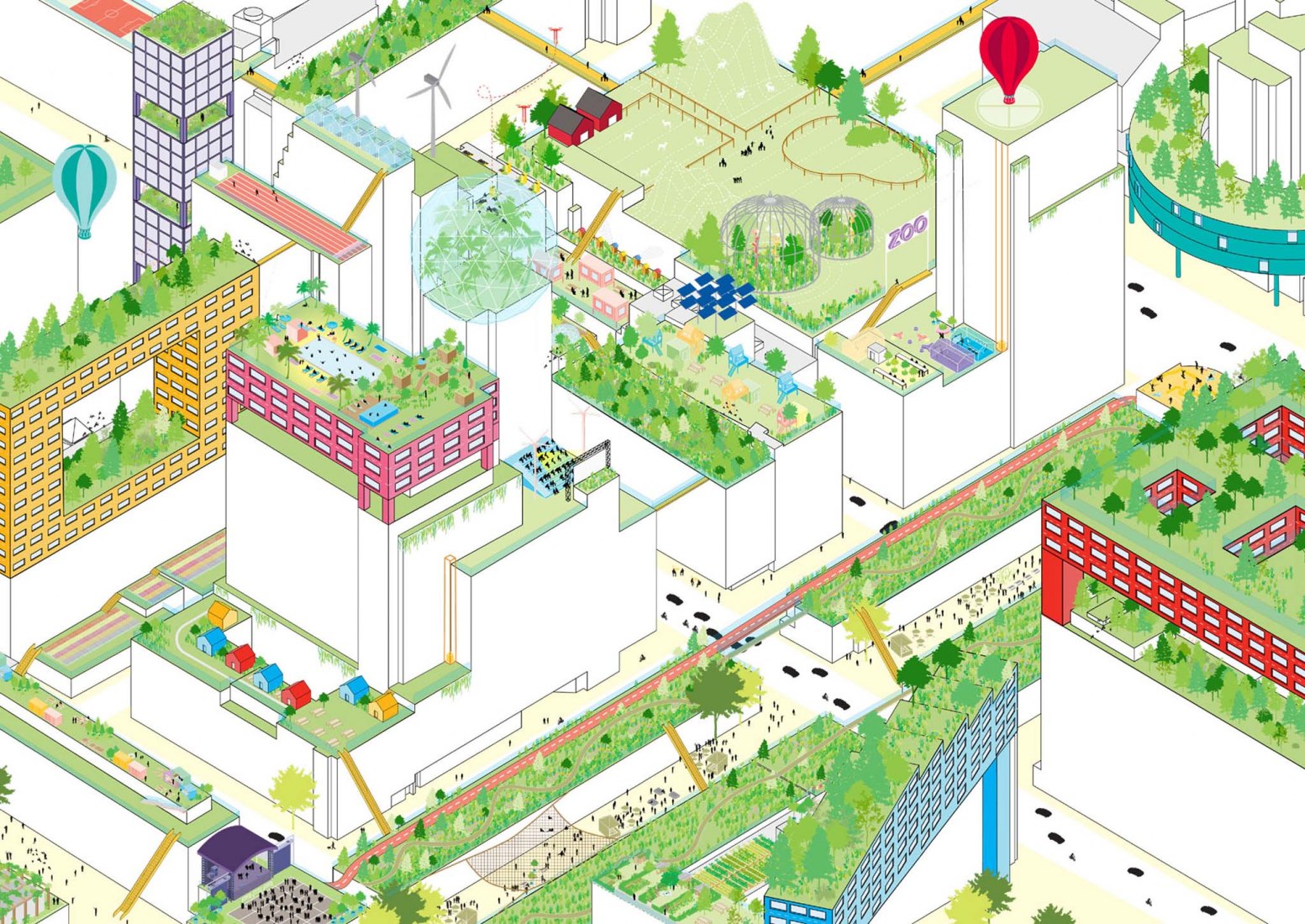 Rooftop City. Rotterdam Rooftop Catalogue for Rotterdam Rooftop Days by MVRDV. Courtesy of MVRDV