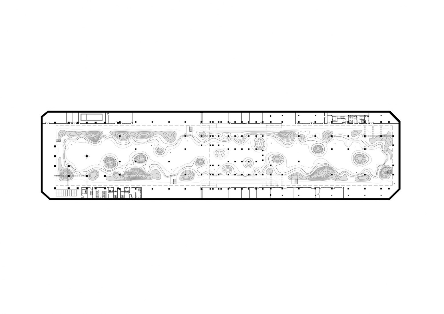 Plano de planta de la sección desarrollada. Tainan Spring por MVRDV.