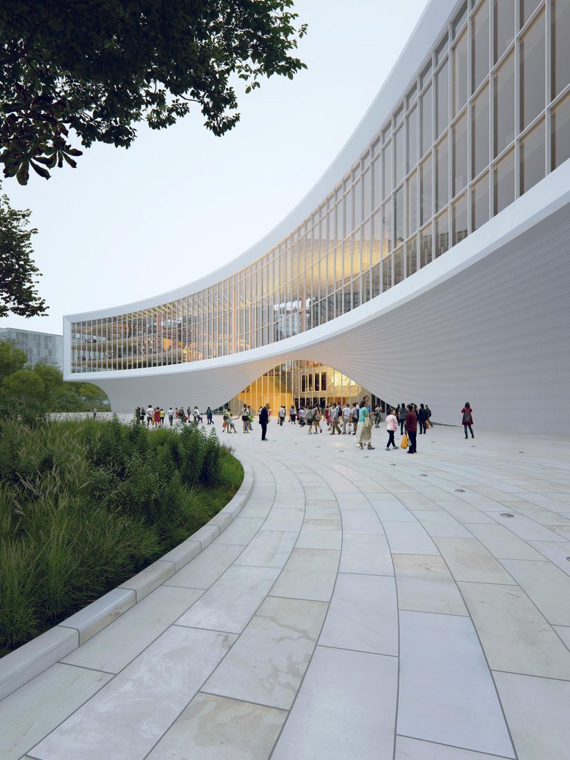 Wuhan Library by MVRDV. Rendering by Sora Images.