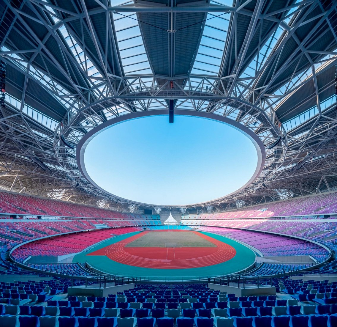 Complejo Deportivo Olímpico de Hangzhou por NBBJ. Fotografía por Shao Feng
