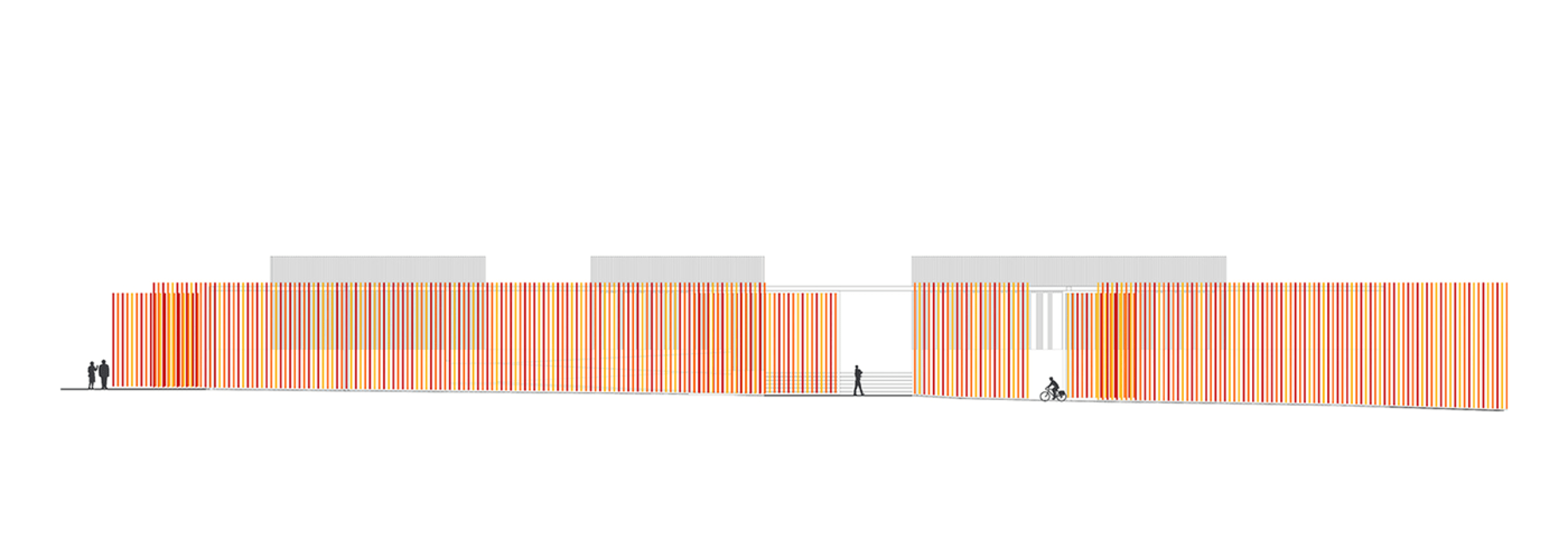 Alzado de la Ampliación del Instituto Agrícola Honoré de Balzac, por NBJ Architectes.