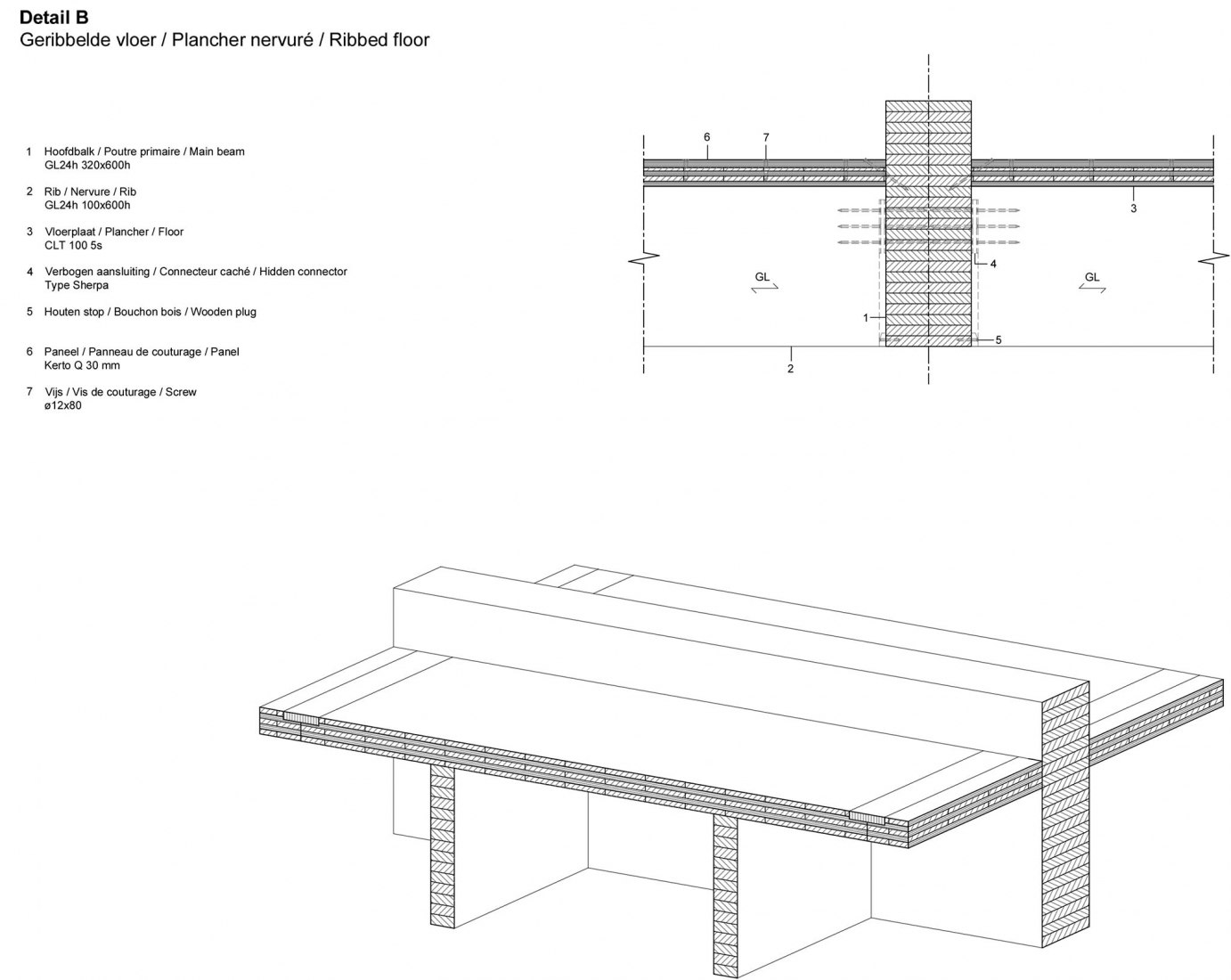 Detail B. Gare Maritime by Neutelings Riedijk Architects and Bureau Bouwtechniek