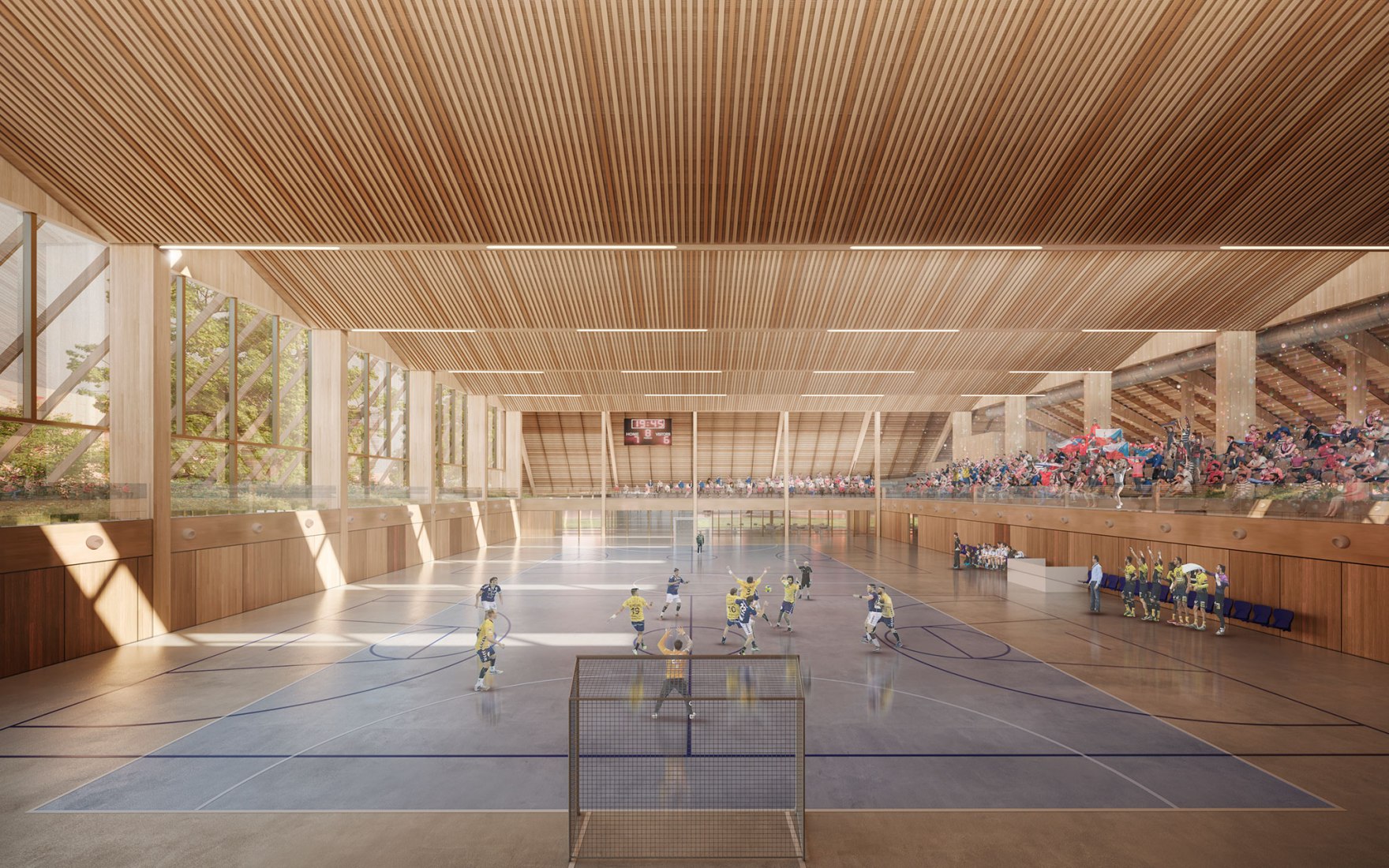 Rendering. New Sports Hall in Žatec by MACH + IDEA.