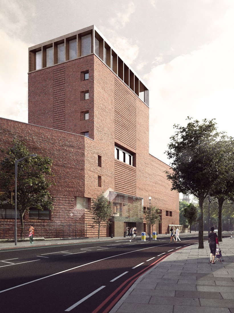 Fachada norte. Propuesta para la nueva Biblioteca del Palacio Lambeth. Imagen cortesía de Wright & Wrght.
