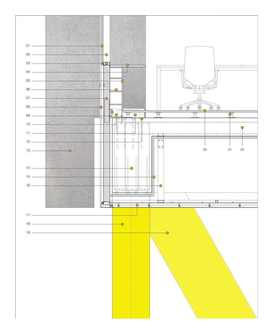 Detalle. Centro Integral del Transporte de Metro de Madrid por Nexo + Gutiérrez-delaFuente + Perea.