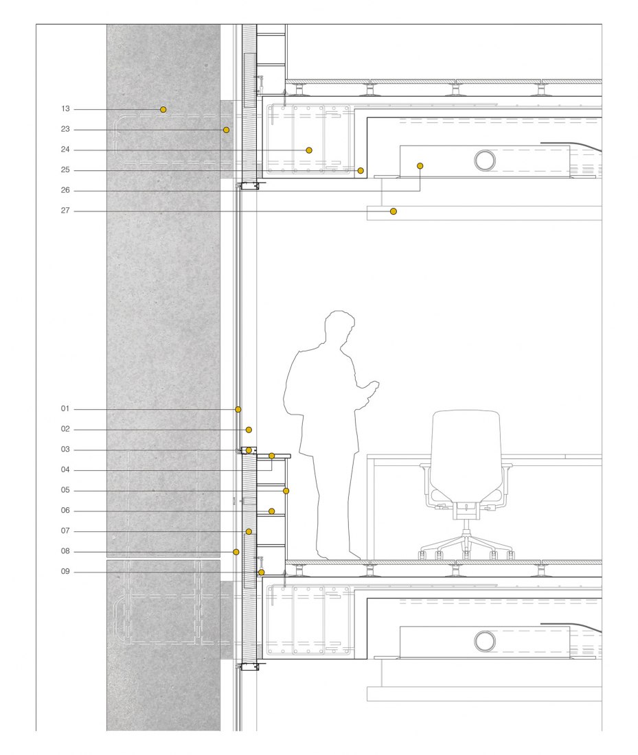 Detalle. Centro Integral del Transporte de Metro de Madrid por Nexo + Gutiérrez-delaFuente + Perea.