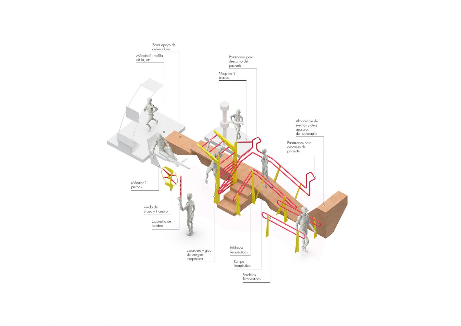 Axonometric of furniture. Clinical space Nexus8 by Magicarch