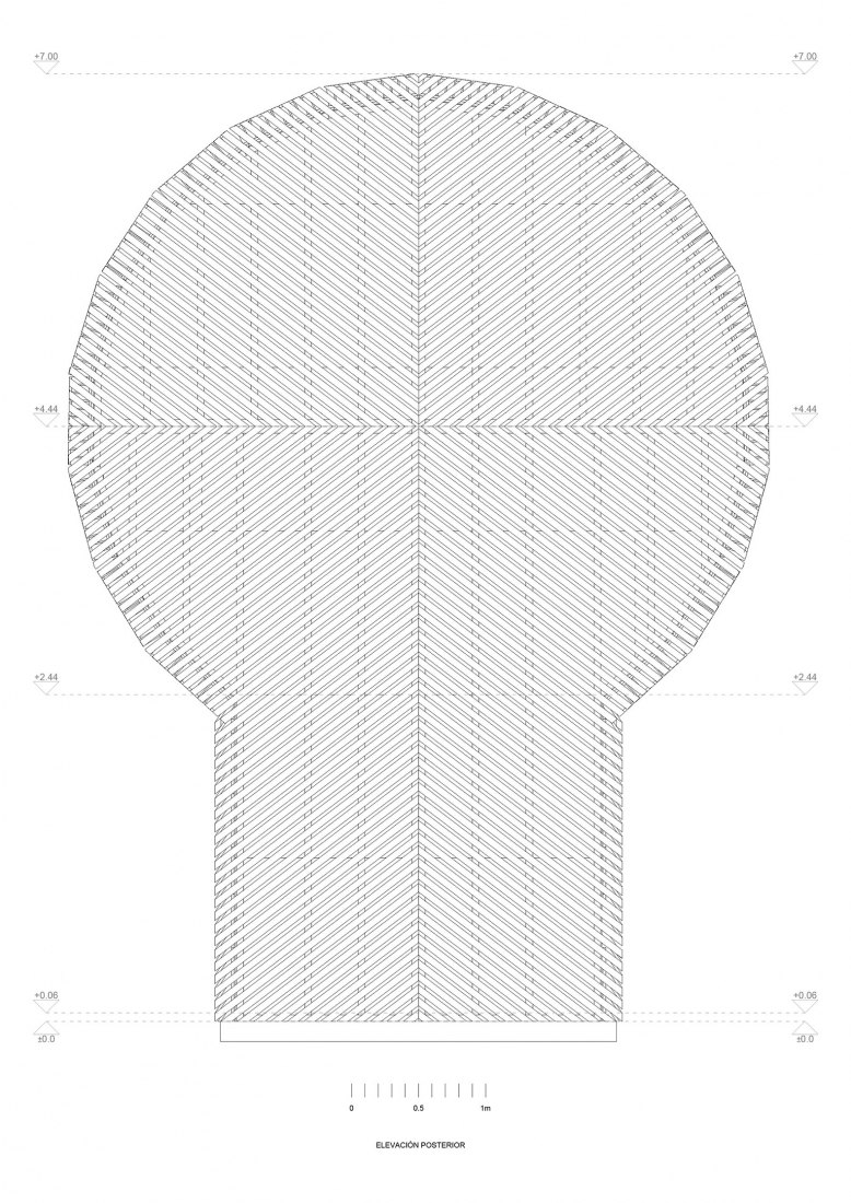 Main elevation. AIWIÑ, Viewpoint Camera by Nicolás Sáez Gutiérrez.