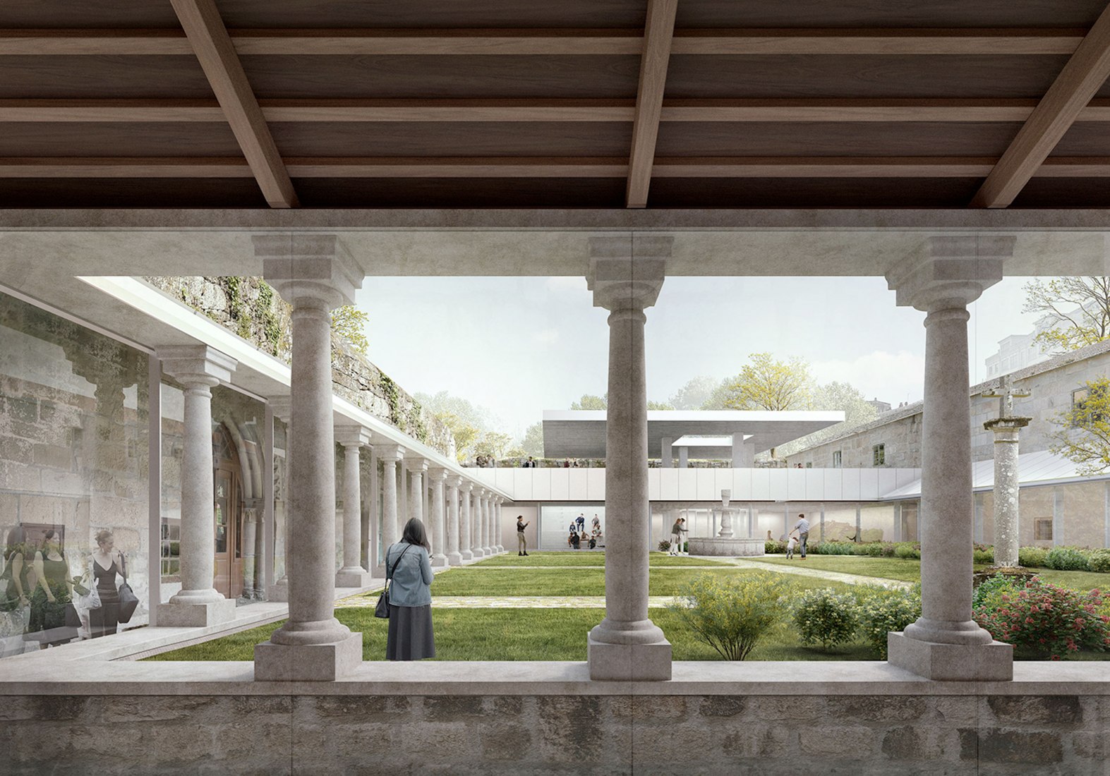 Rendering interior view of the Pontevedra Museum by Nieto Sobejano Arquitectos