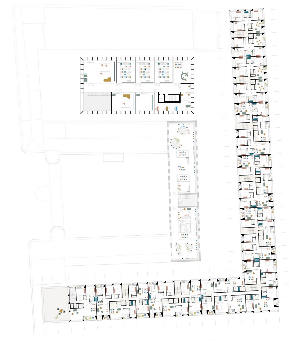 Plano de planta 2. Complejo Tor 2 - Clouth Areal por Nieto Sobejano Arquitectos