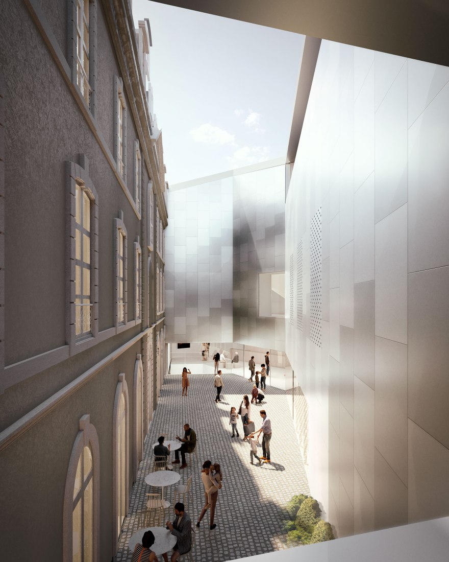 Vista exterior, visualización del nuevo Museo Vannes por Nieto Sobejano Arquitectos
