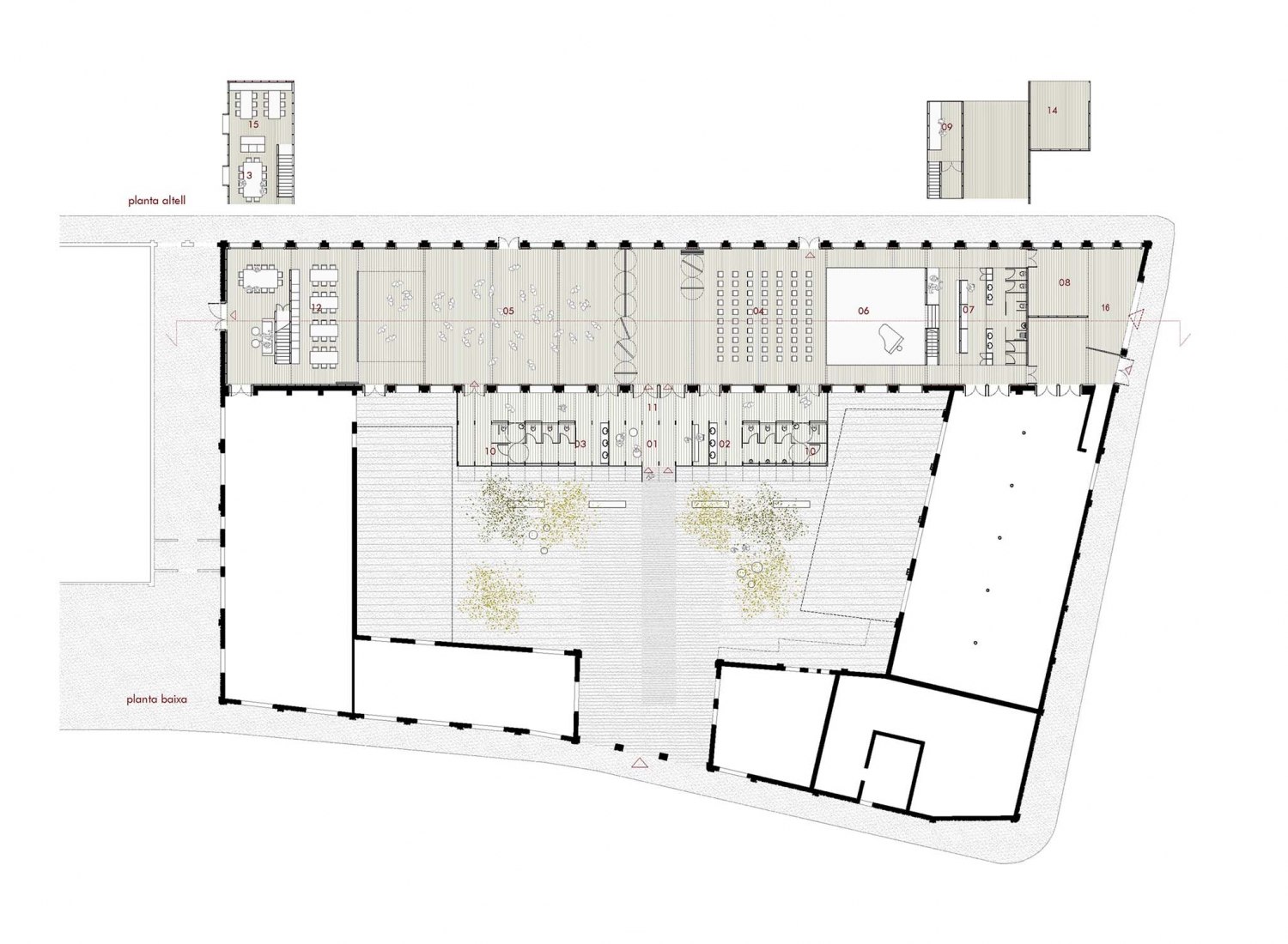 Ground floor plan. CAN LUNA Transformation by Nil Brullet Francí and Maria Morillo Sedó.
