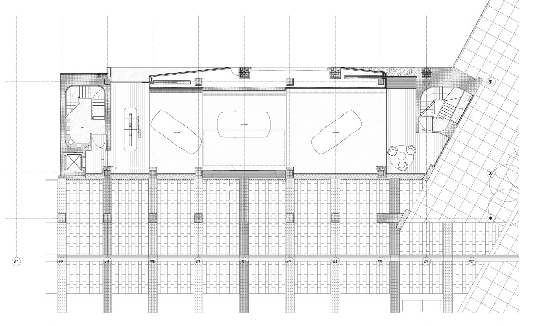 Planta baja.  Nuevo expositor de NIO por Schmidt Hammer Lassen Architects.
