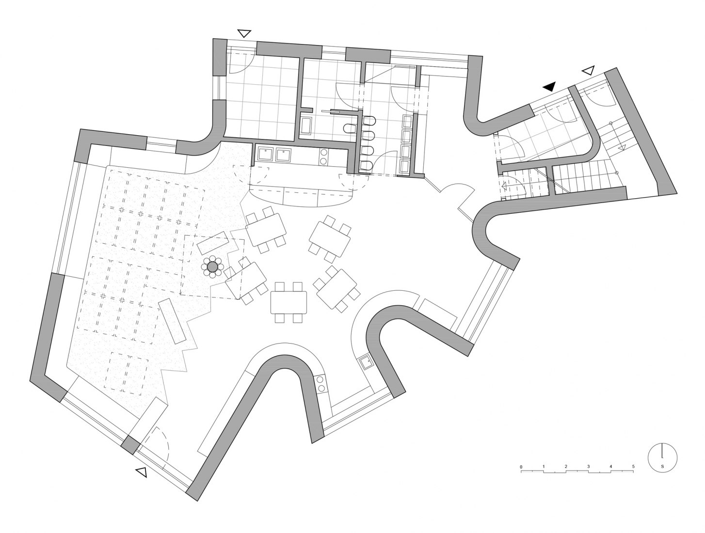 Ground floor plan. Montessori Kindergarten by No Architects.