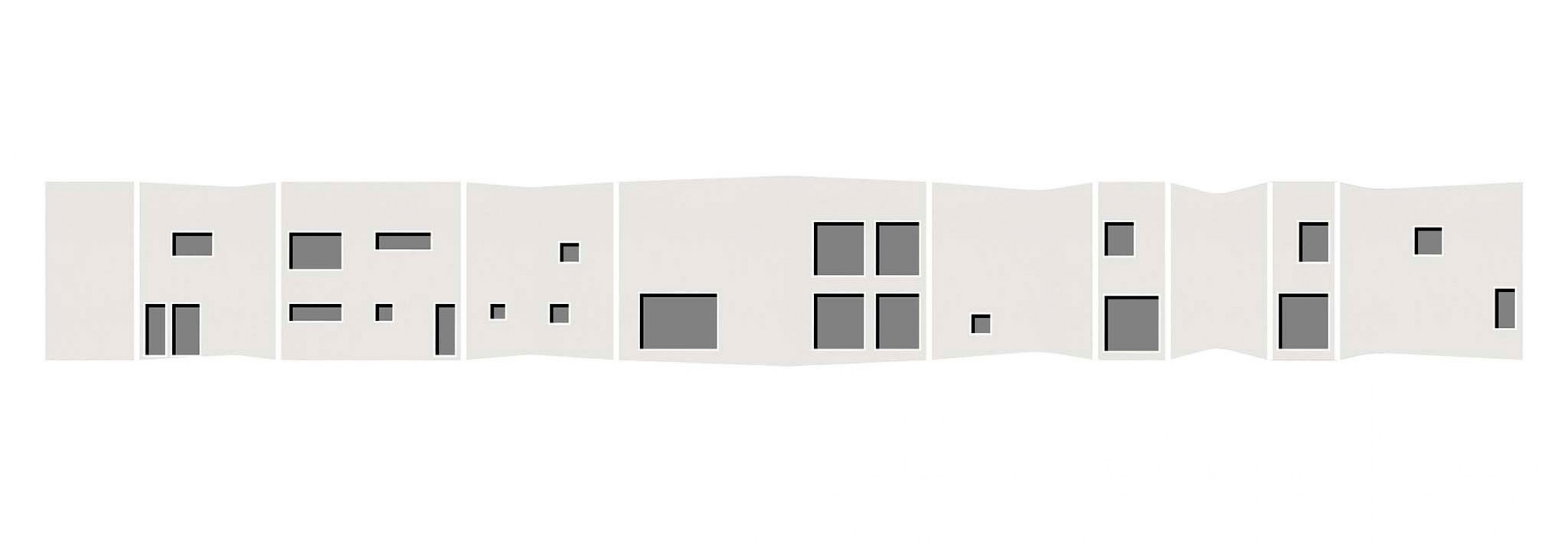 Complete elevation of the project. Montessori Kindergarten by No Architects.