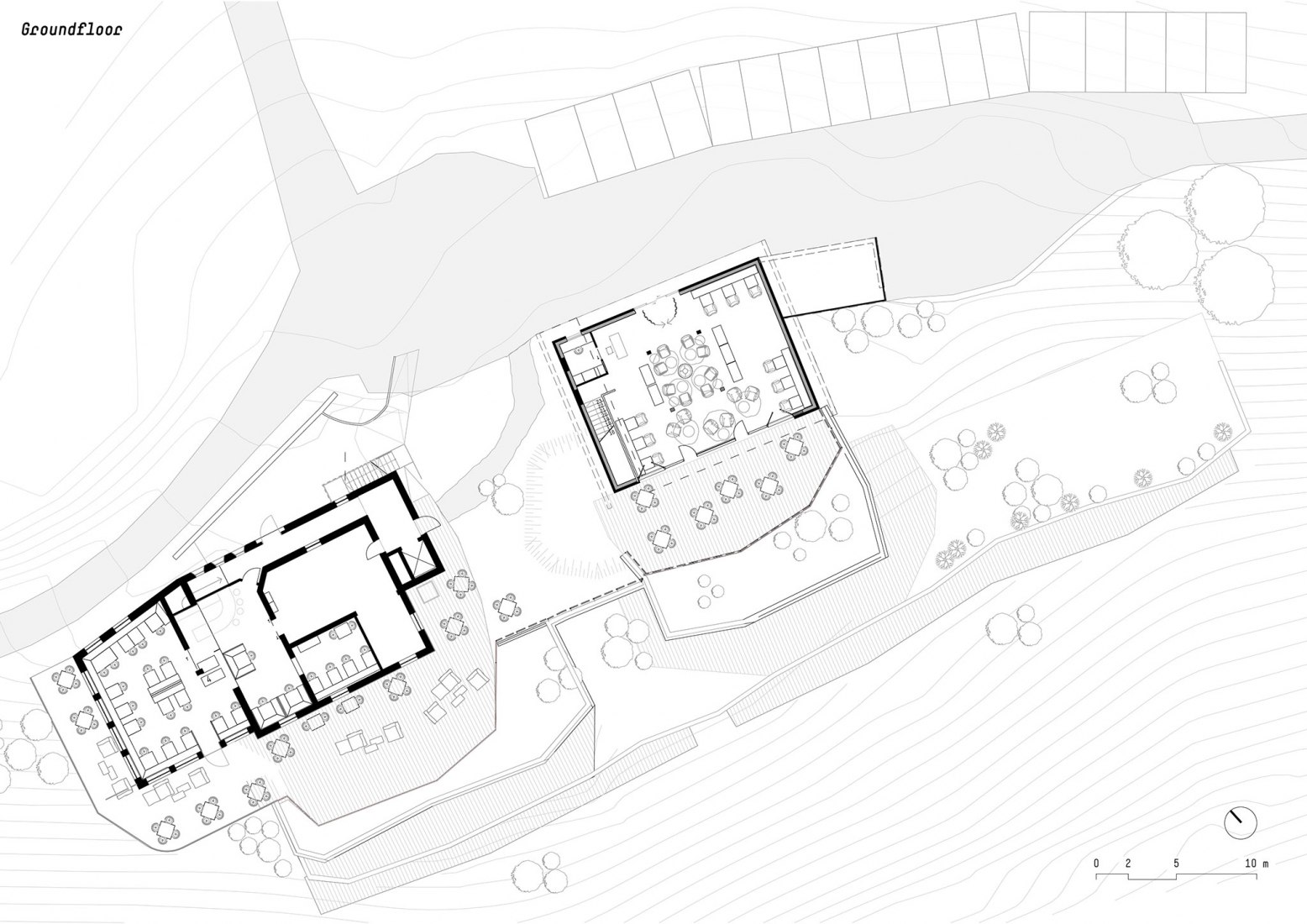 Planta baja. Gfell Hotel por Noa*