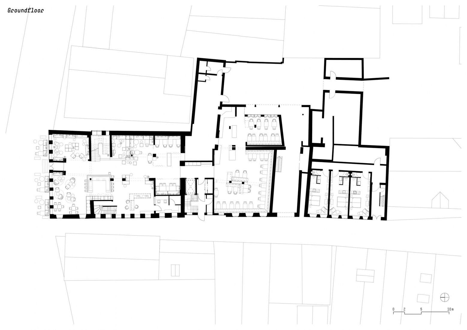 Planta baja. Rehabilitación y ampliación del hotel Goldene Rose por noa*. 