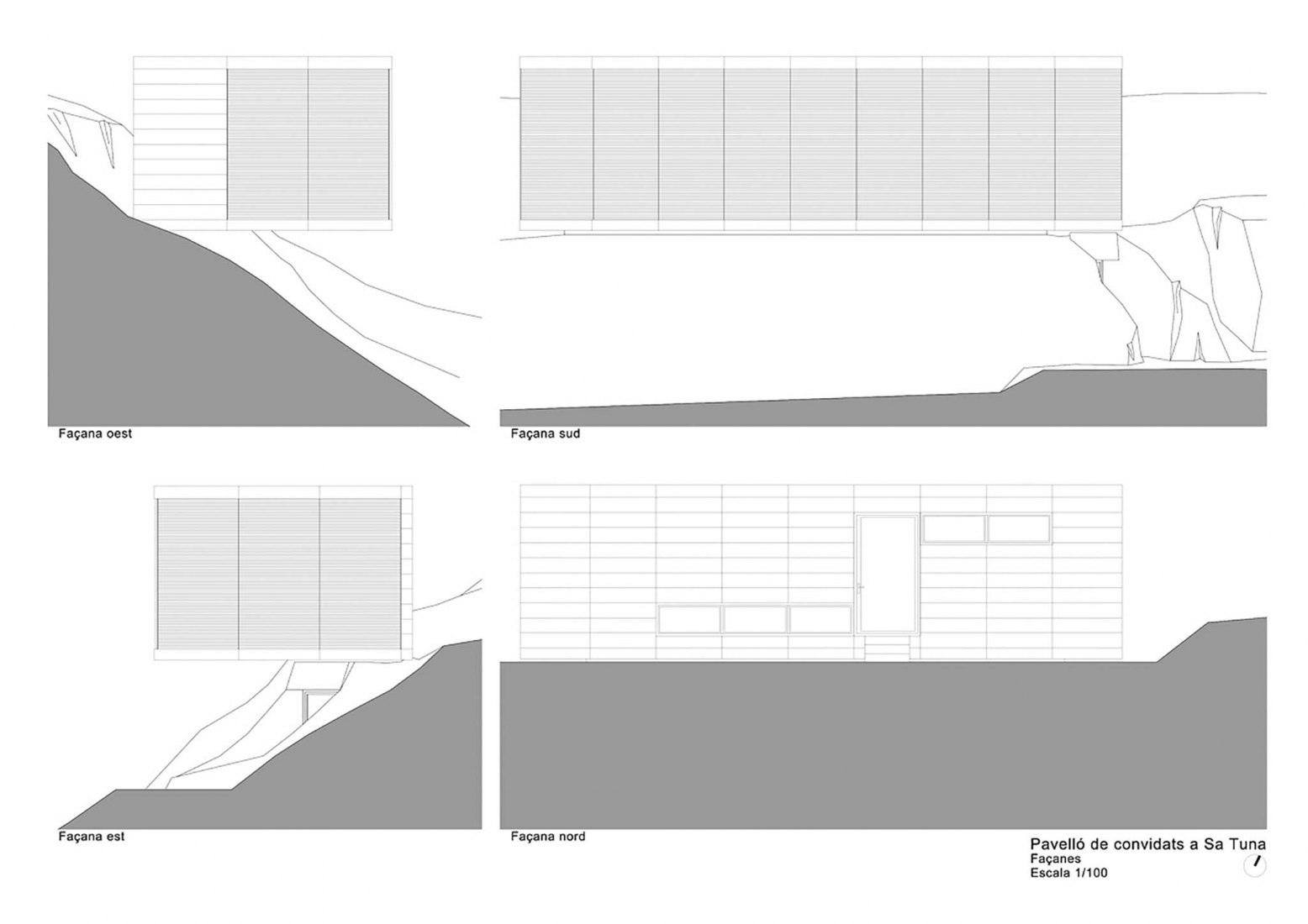 Alzados. Guest Pavilion por Nordest Arquitectura
