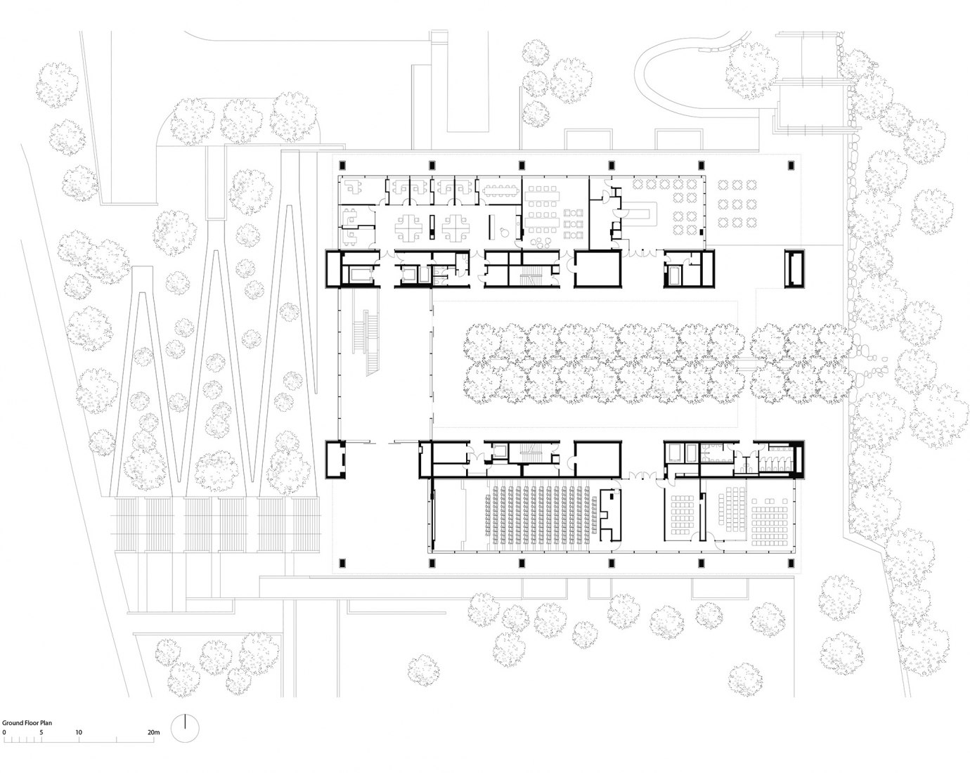 Ground floor plan. Edmond and Lily Safra Center for Brain Sciences by Foster + Partners.