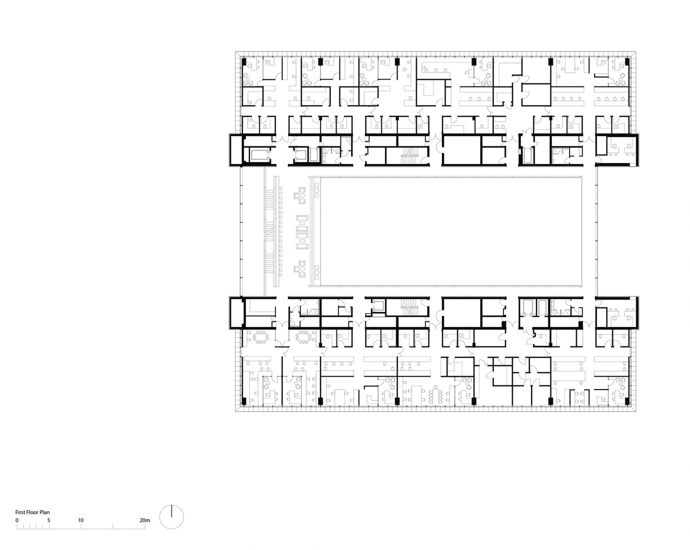 Upper floor plan. Edmond and Lily Safra Center for Brain Sciences by Foster + Partners.