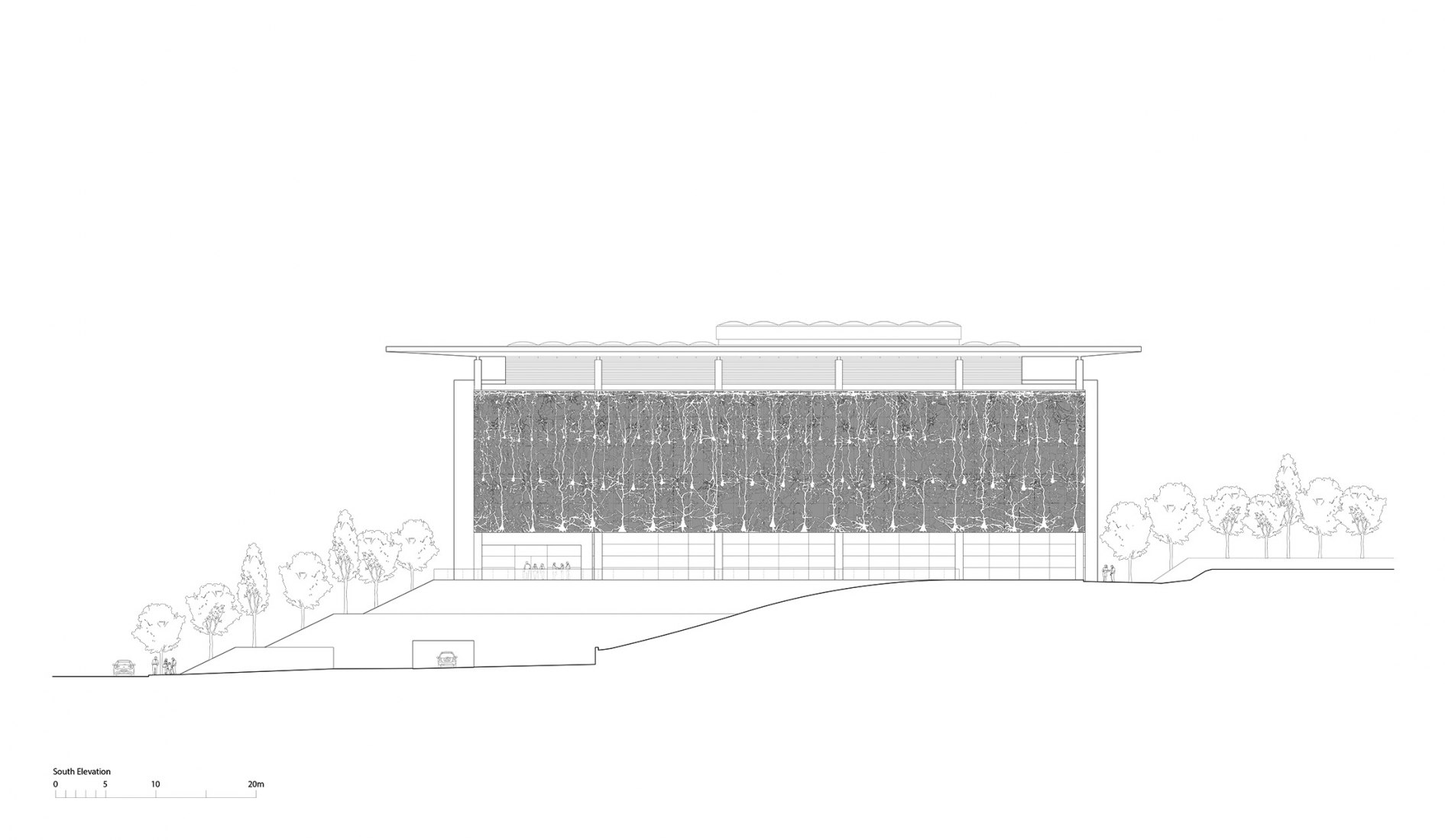 South elevation. Edmond and Lily Safra Center for Brain Sciences by Foster + Partners.