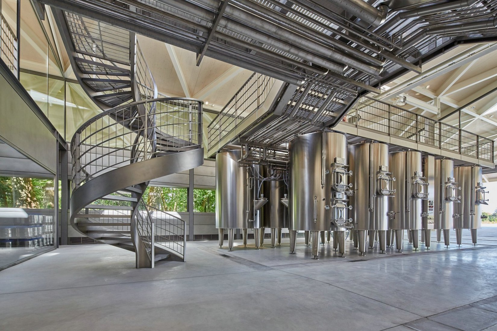 Stairs. New Winery for Château Margaux by Foster and Partners. Photography © Nigel Young / Foster + Partners. 