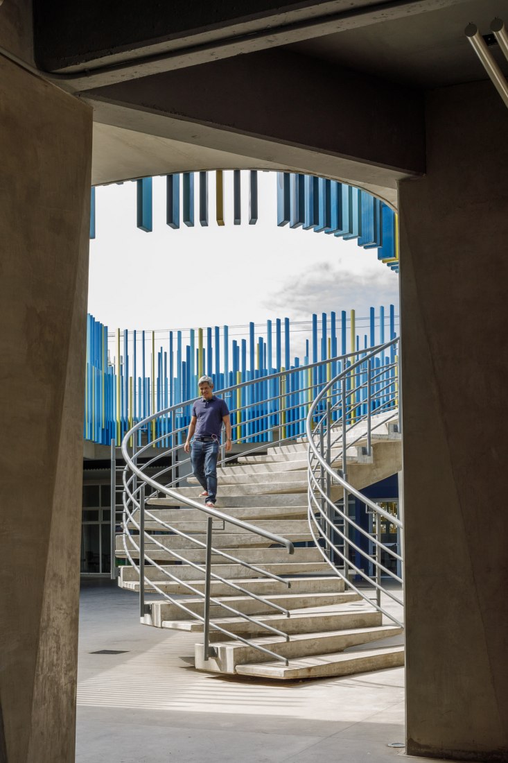Interior view. Civic Center for Peace by Norte Sur Arquitectos. Photograph by Fernando Alda