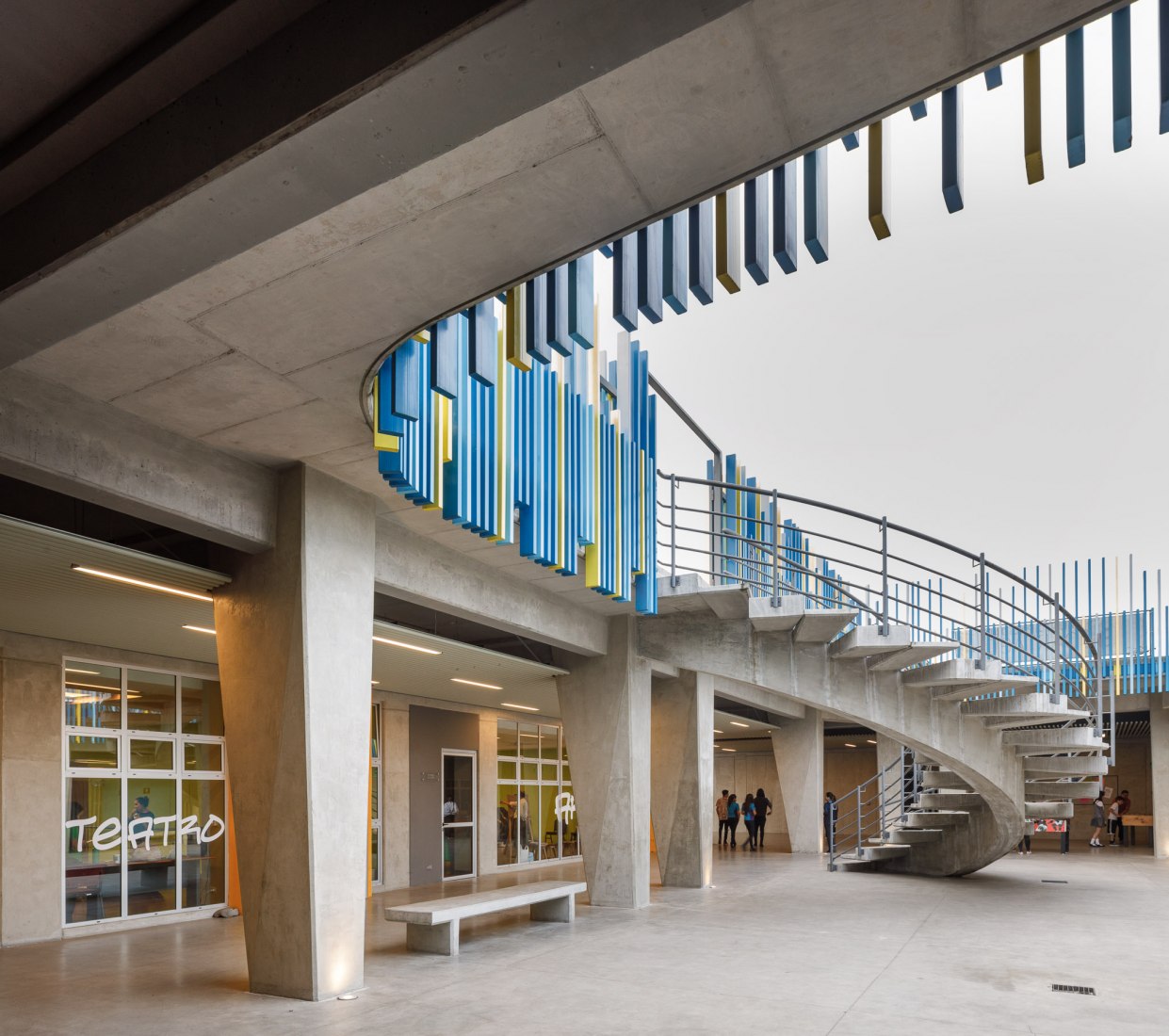 Interior view. Civic Center for Peace by Norte Sur Arquitectos. Photograph by Fernando Alda