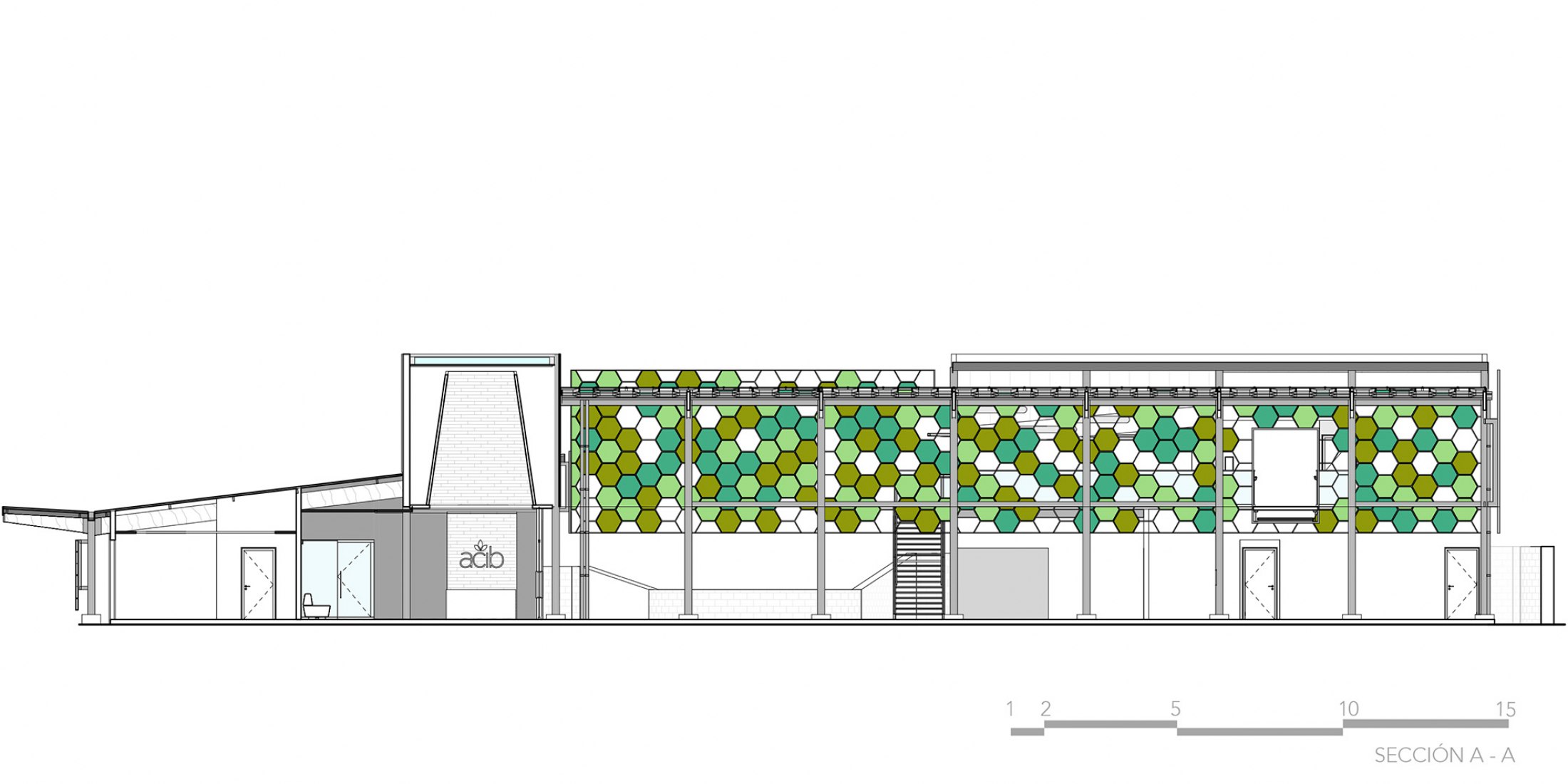 Section. Agencia Costarricense de Investigaciones Biomédicas by Norte Sur Arquitectos.