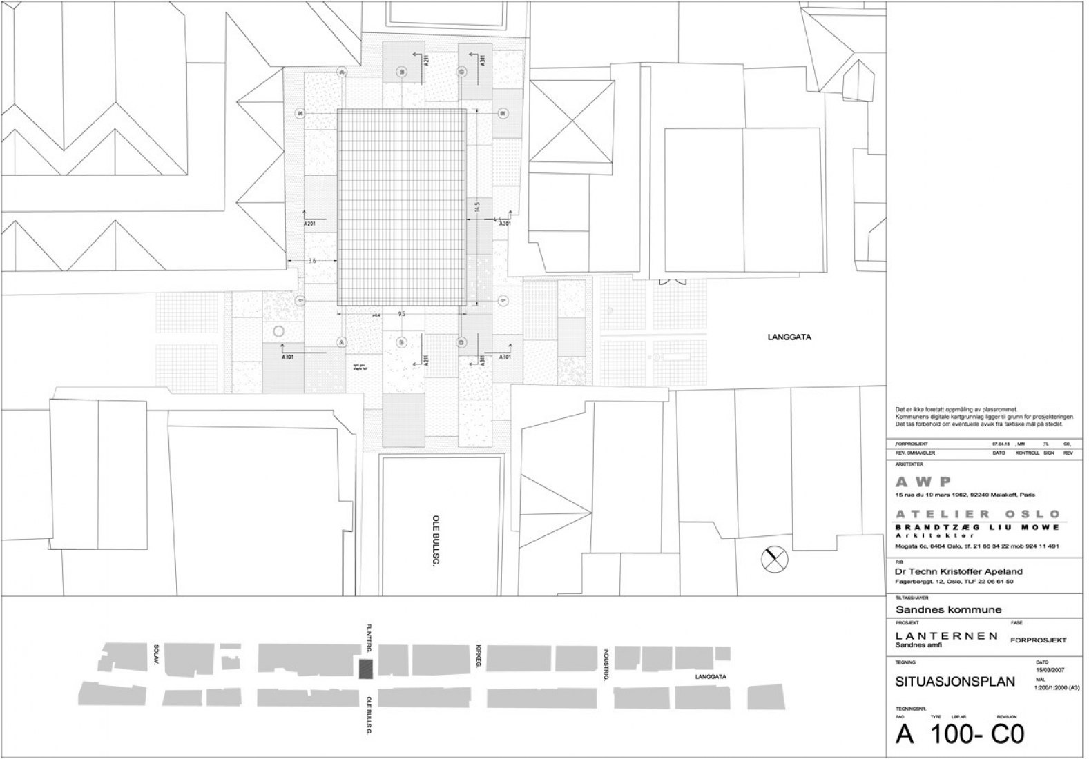 Site plan. Lantern Pavilion by AWP + Atelier Oslo.