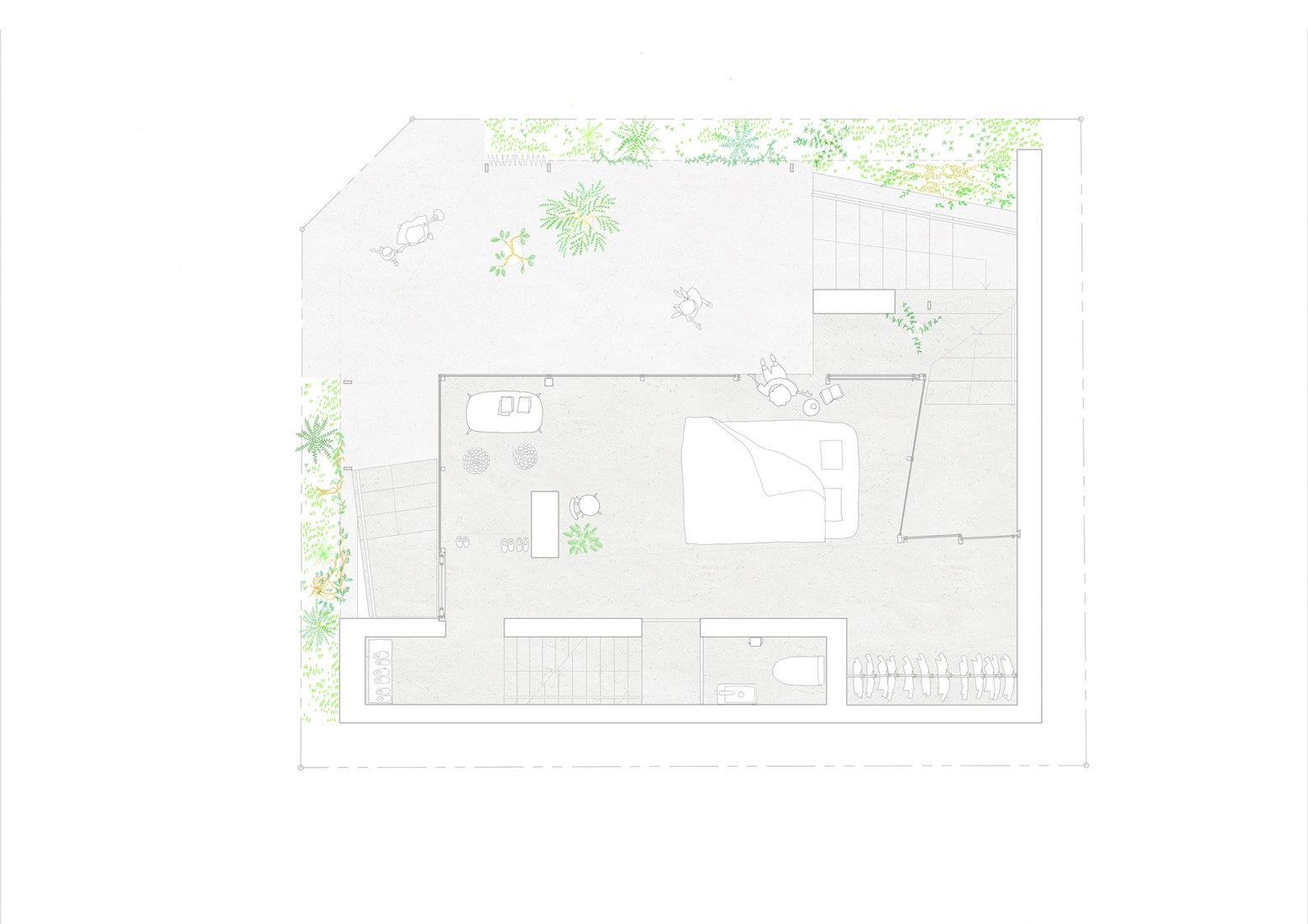 First floor plan. Weather House by not architects studio.