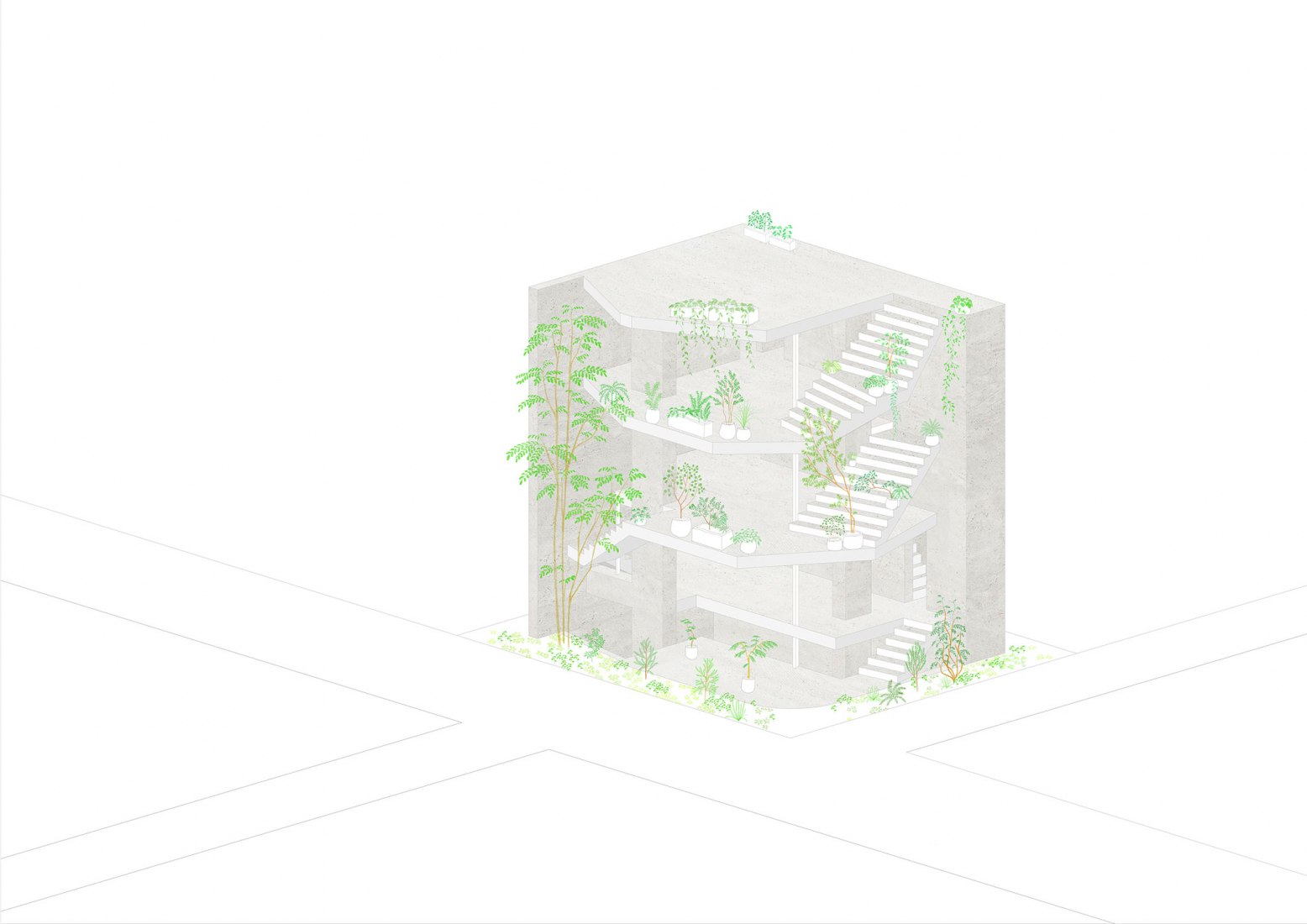Axonometry. Weather House by not architects studio.