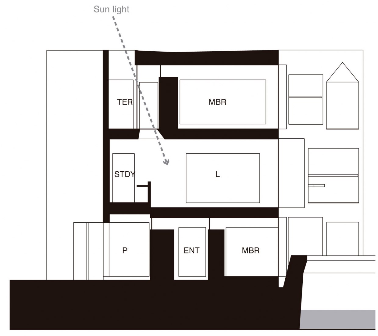 Section. NOWHERE BUT SAJIMA, House by Yasutaka Yoshimura Architects.