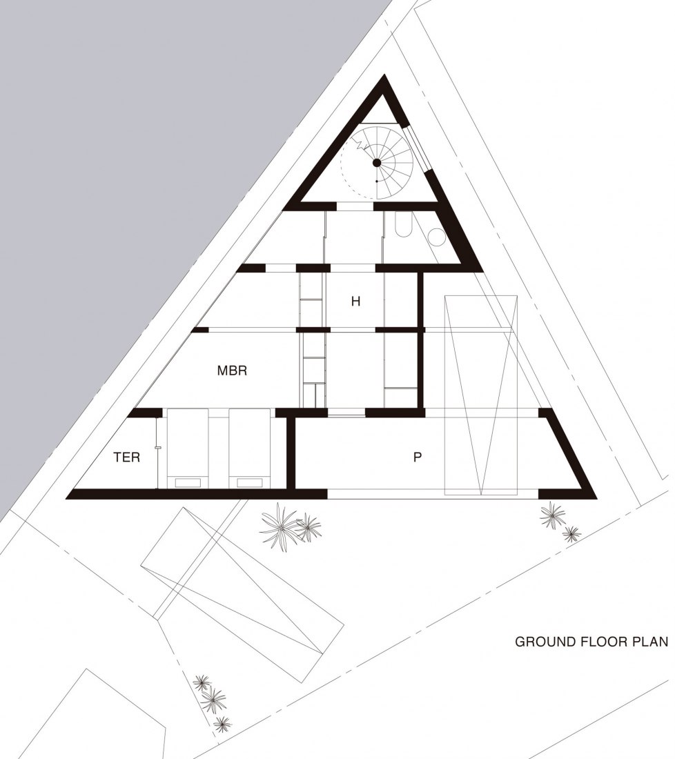 Ground floor plan. NOWHERE BUT SAJIMA, House by Yasutaka Yoshimura Architects.