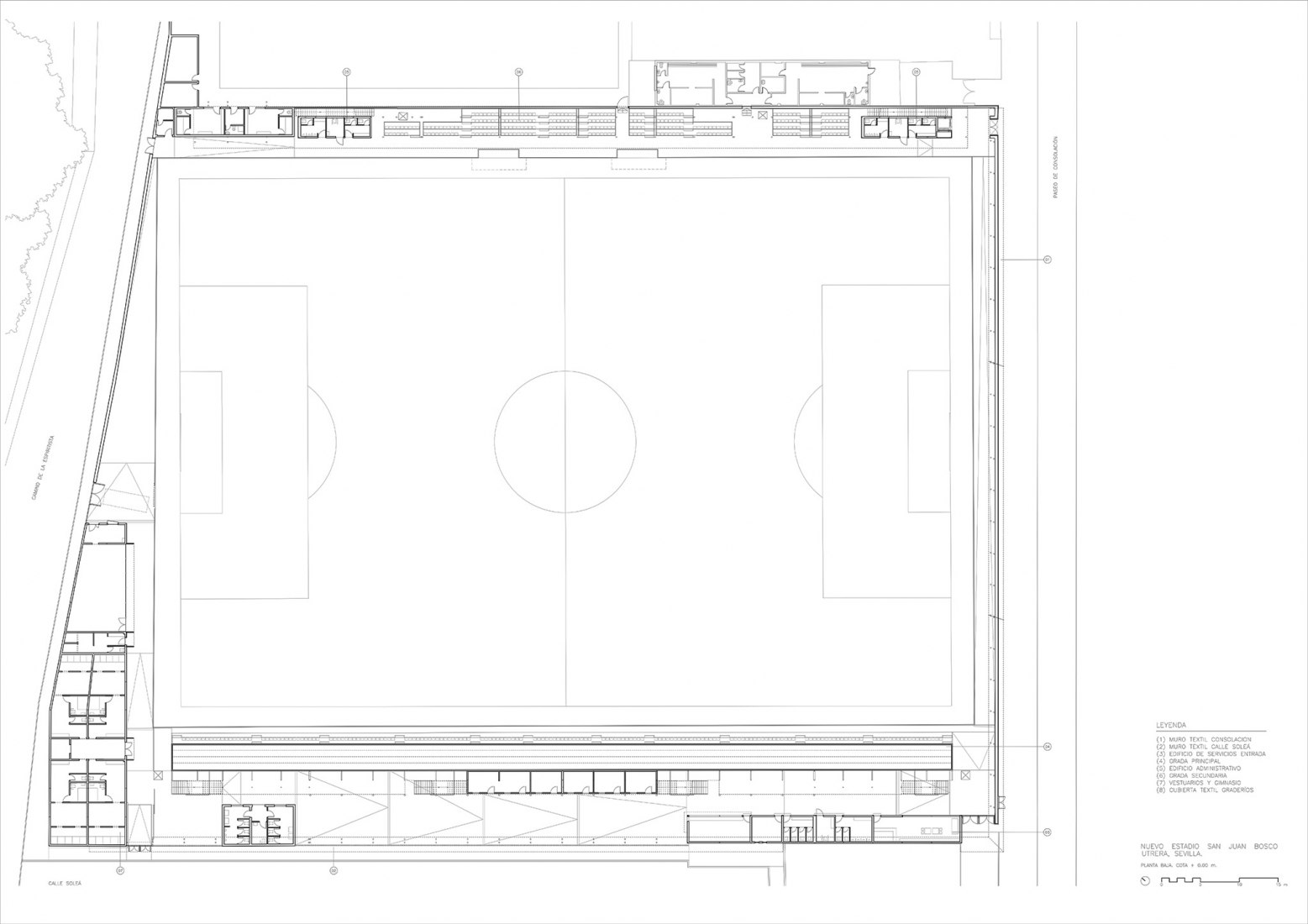 Ground floor plan. San Juan Bosco stadium by Nd_Arquitectos.