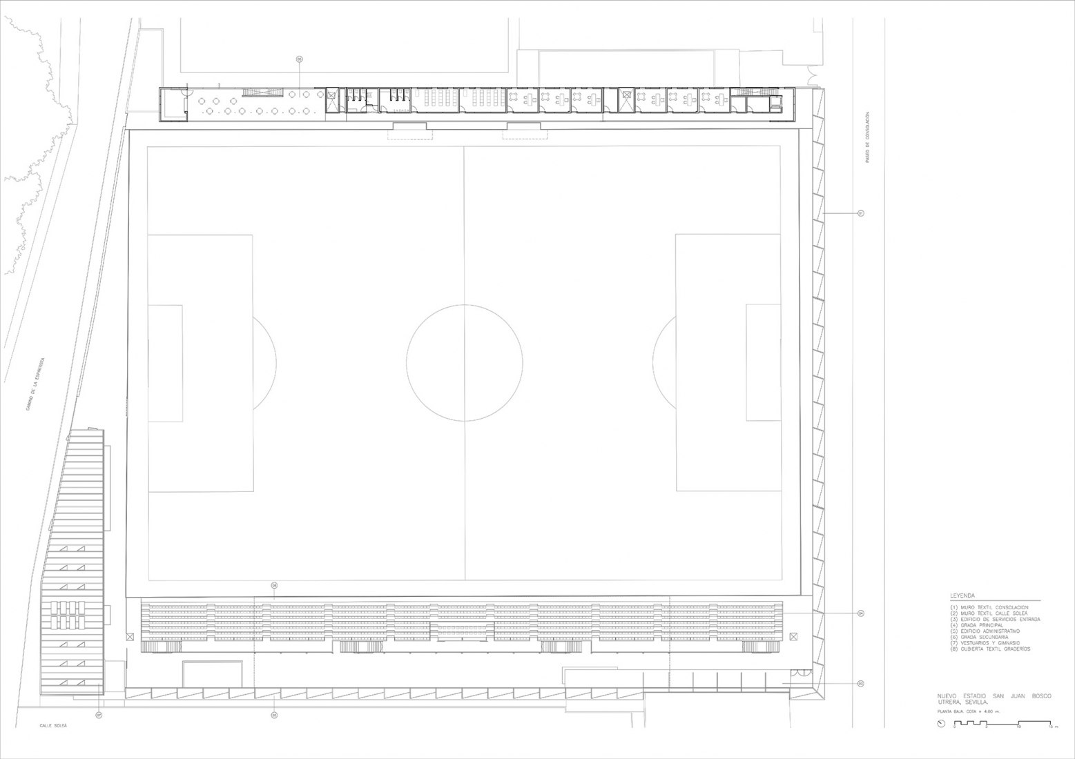 First floor plan. San Juan Bosco stadium by Nd_Arquitectos.