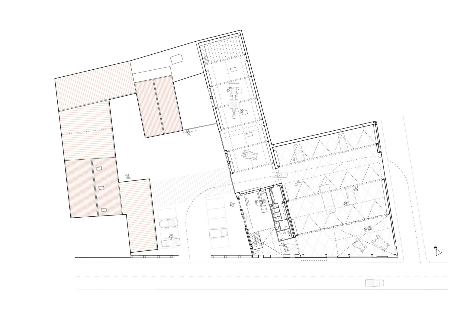 Ground floor plan. Rehabilitation and expansion of the Gon-Gar Workshops by NUA arquitectures