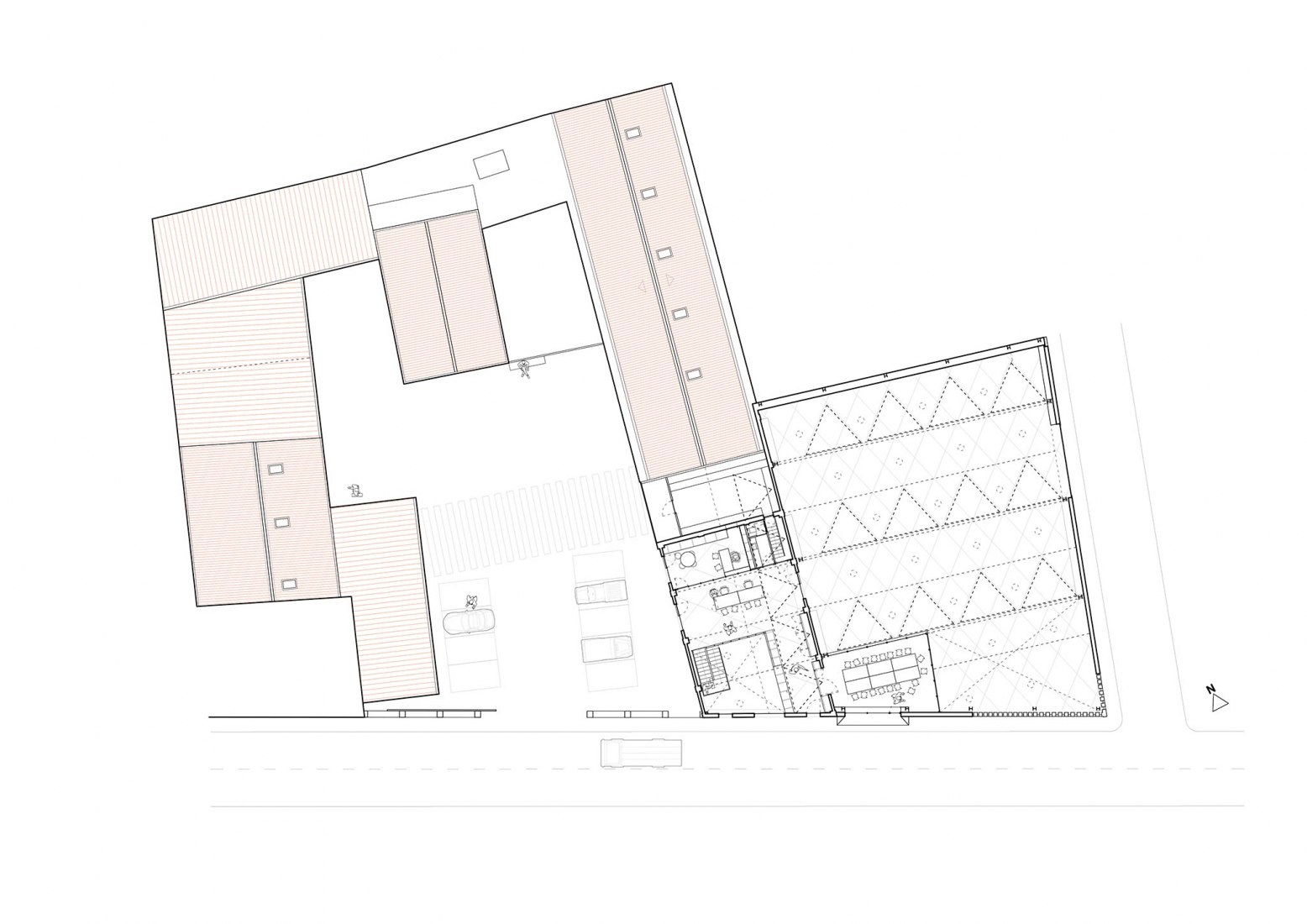 First floor plan. Rehabilitation and expansion of the Gon-Gar Workshops by NUA arquitectures