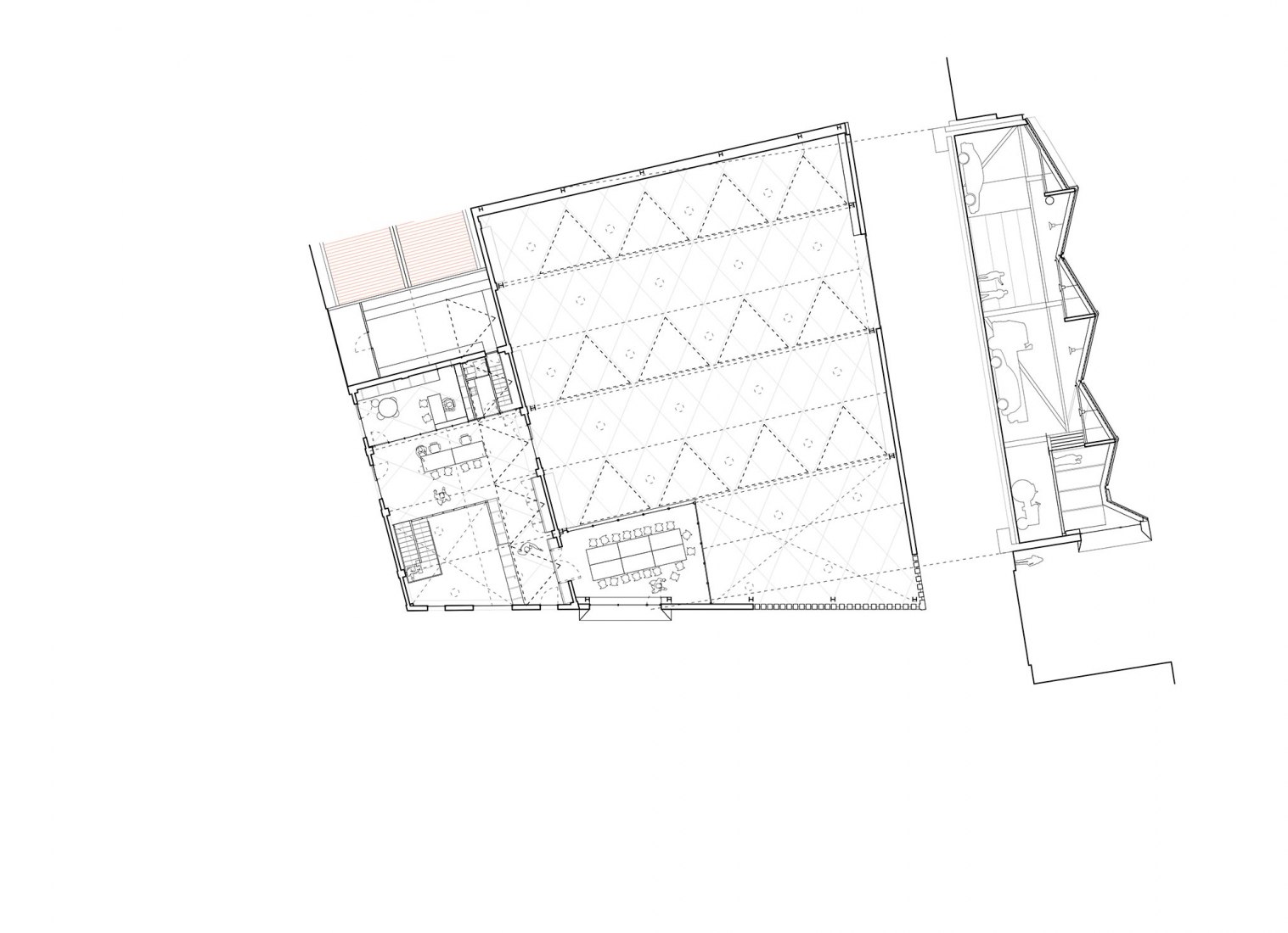 Section. Rehabilitation and expansion of the Gon-Gar Workshops by NUA arquitectures