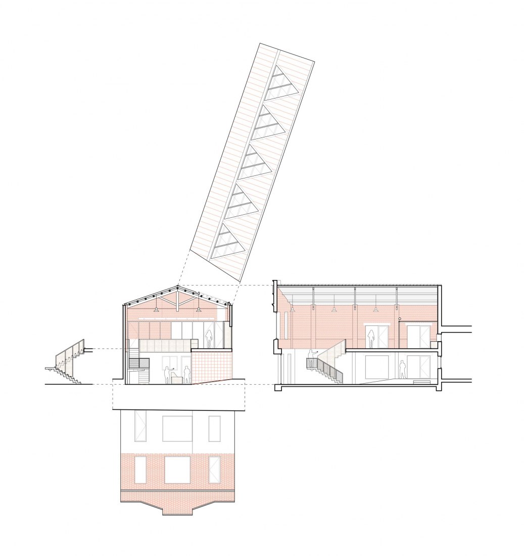 Section. Rehabilitation and expansion of the Gon-Gar Workshops by NUA arquitectures