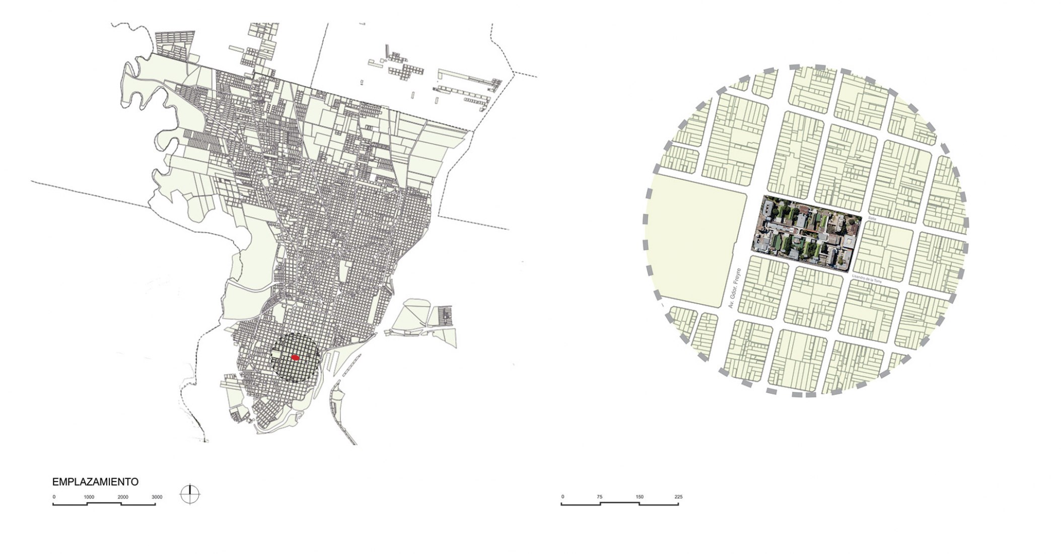 Plano de situación. Ampliación y restauración del Hospital Dr. José María Cullen en Santa Fe.