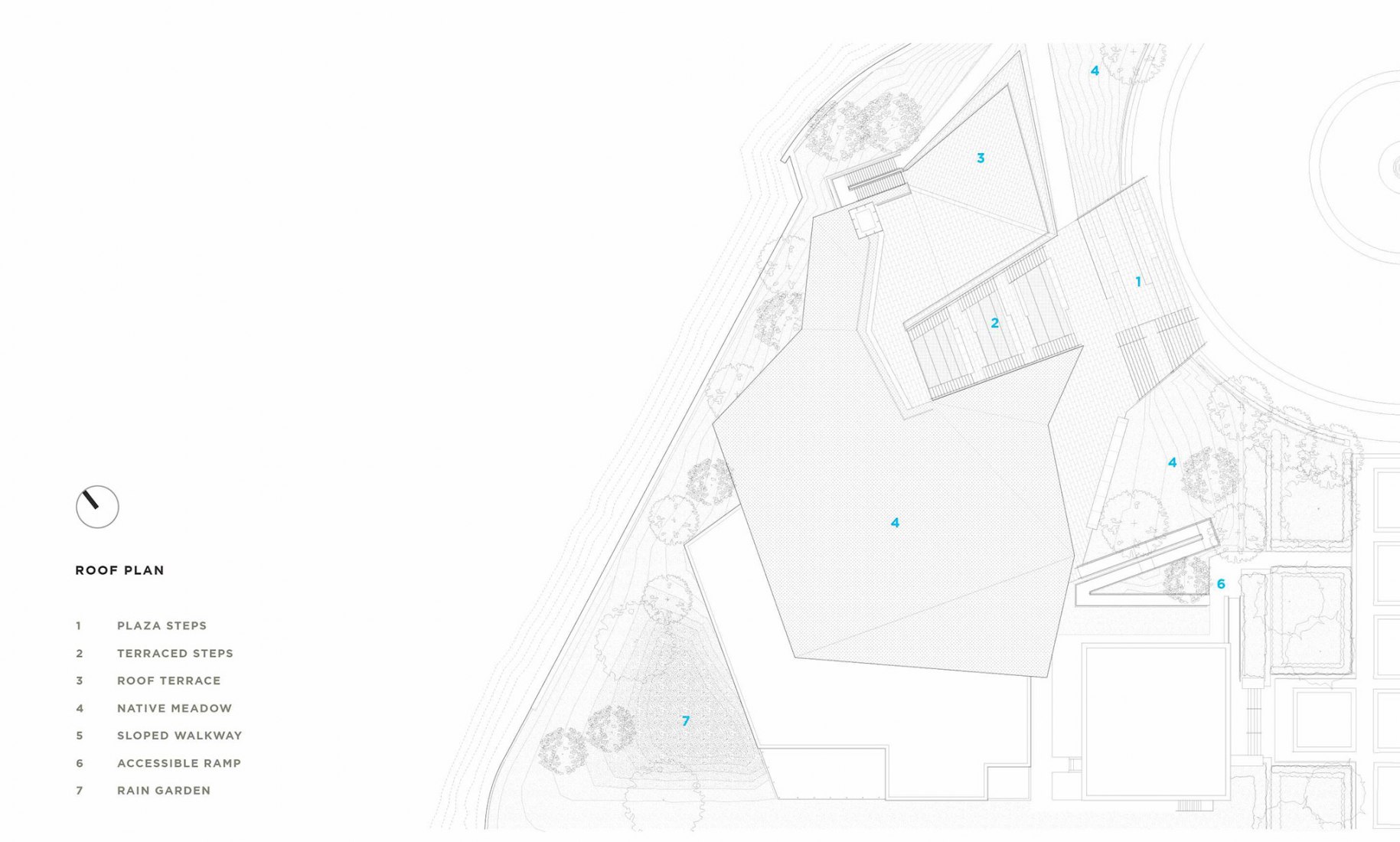 Plano de planta de cubierta. Statue of Liberty Museum por FXCollaborative.