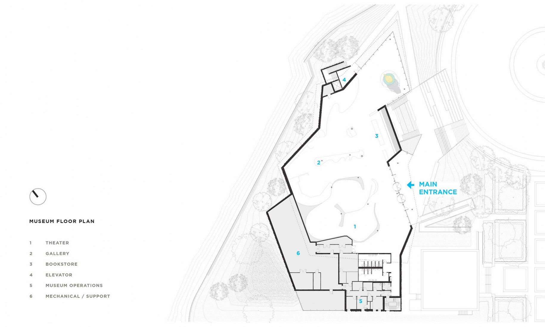 Plano de planta del museo. Statue of Liberty Museum por FXCollaborative.