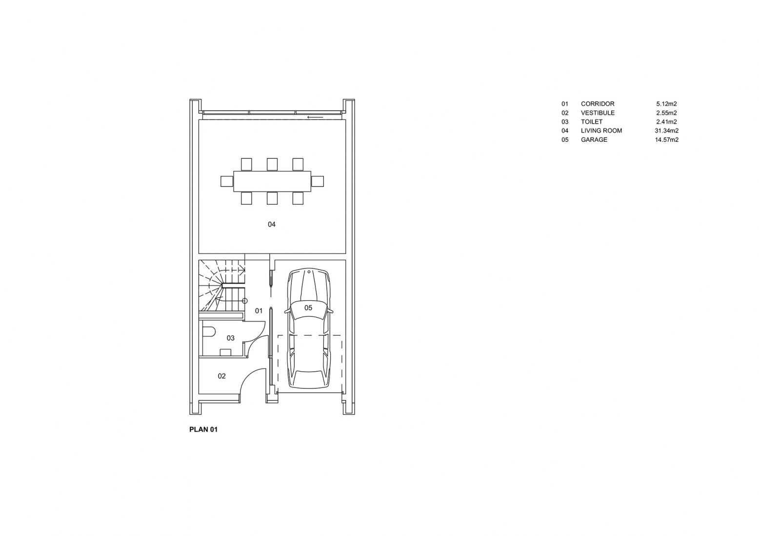 Floor plan 01. Windmill house by o4 architekci.