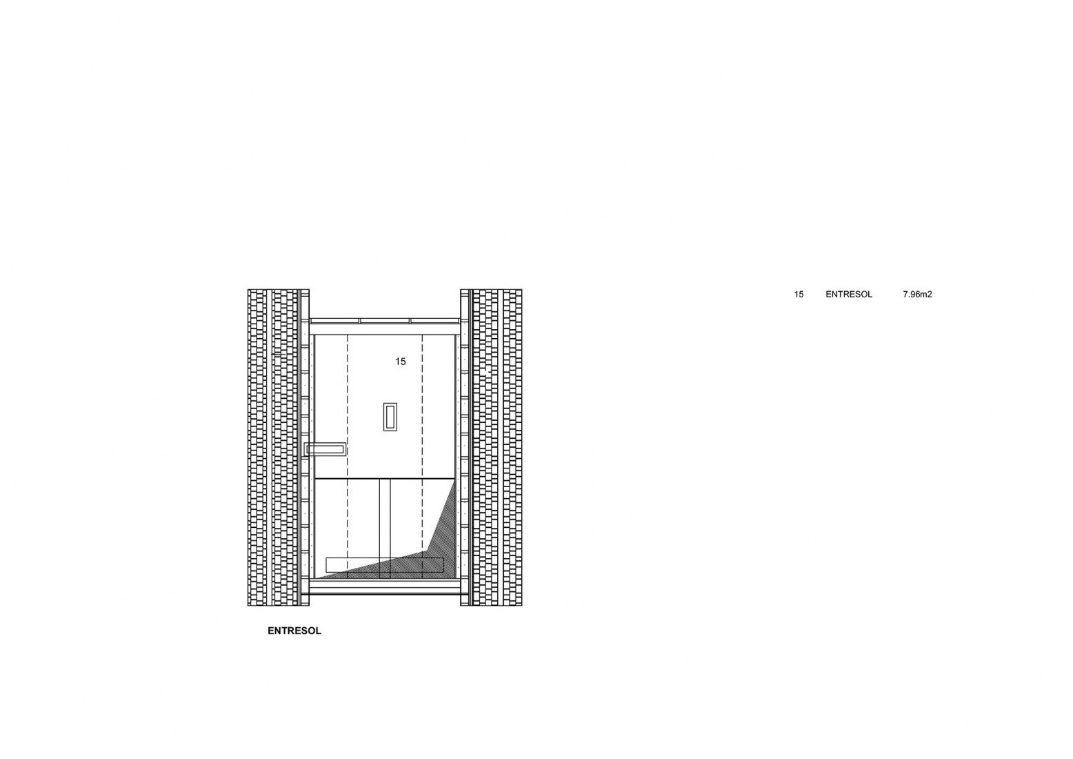 Floor plan - Mezzanine. Windmill house by o4 architekci.