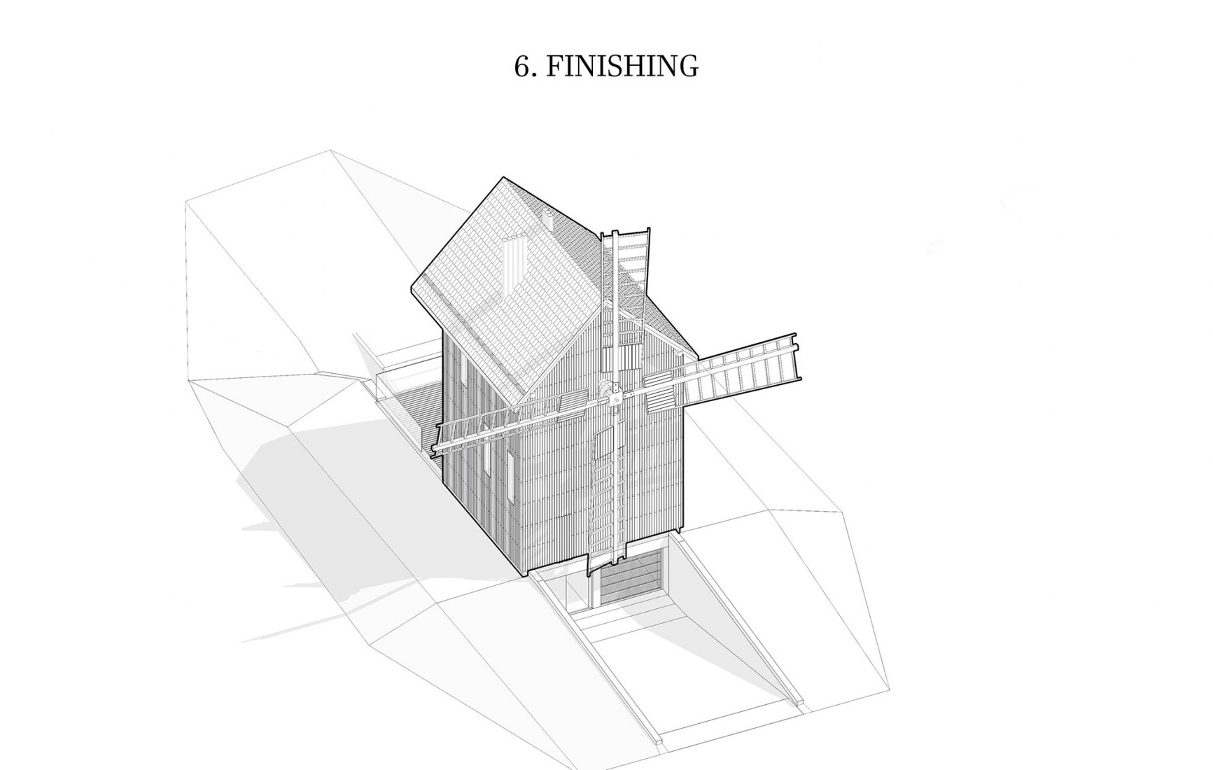 Windmill scheme. Windmill house by o4 architekci.