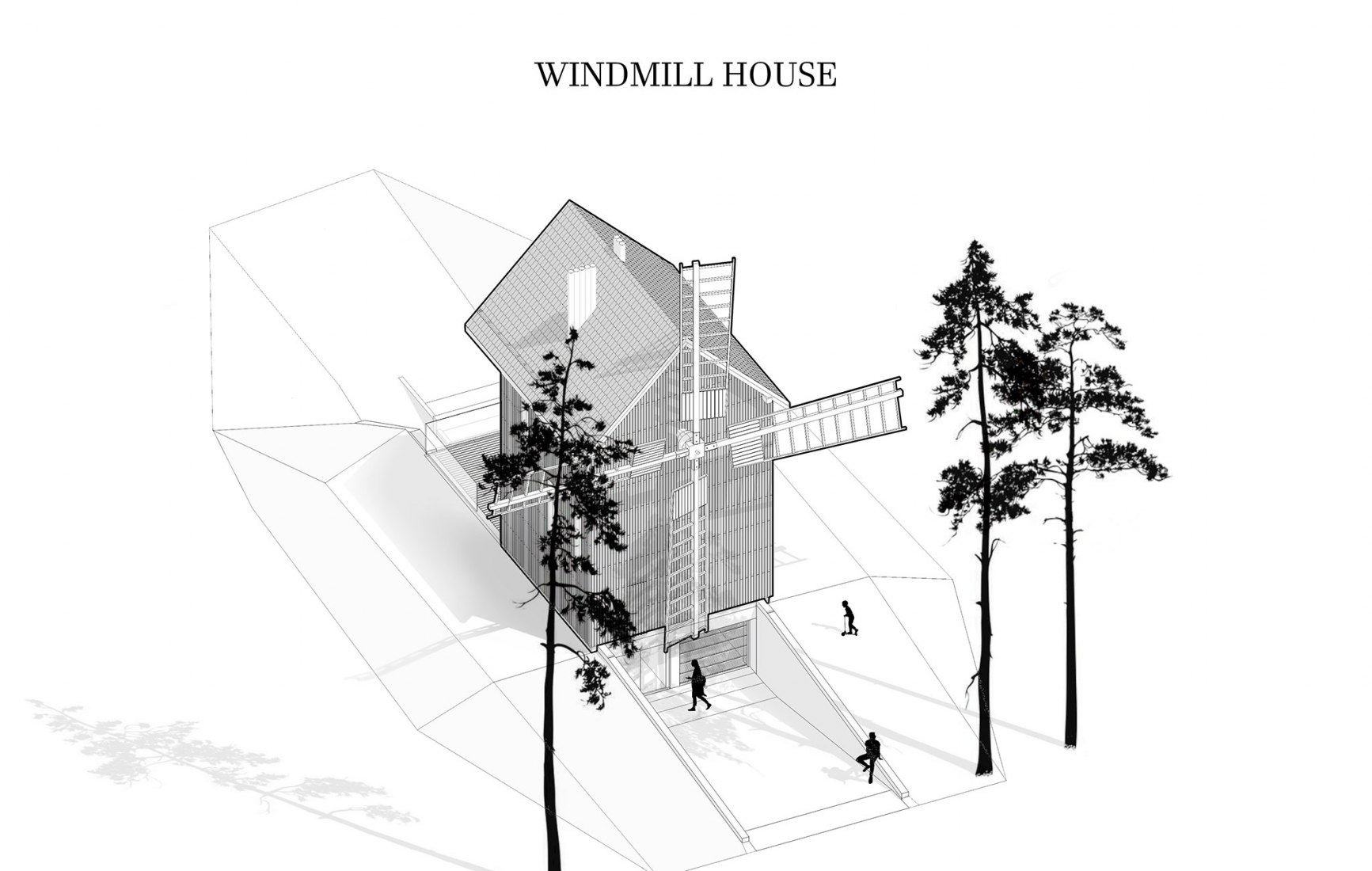 Windmill scheme. Windmill house by o4 architekci.