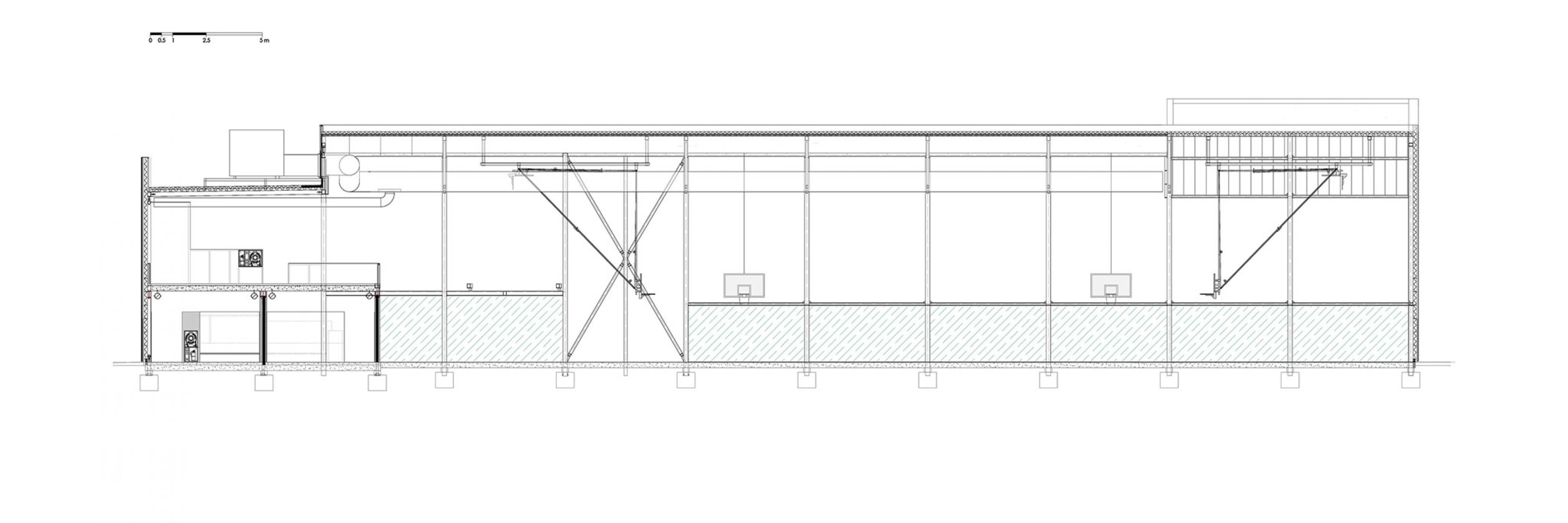 Sección 2. Pabellón polideportivo por OAOB Arquitectura.