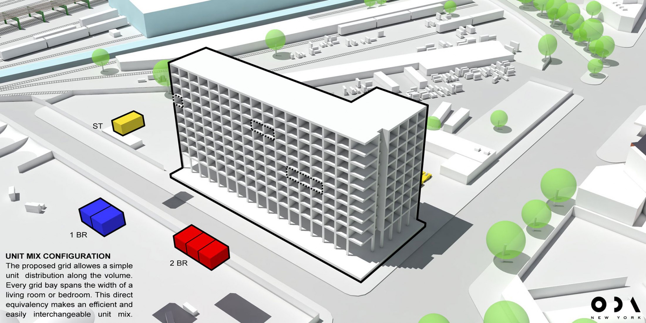 Modular strategy for 2222 Jackson Avenue housing by ODA | METALOCUS