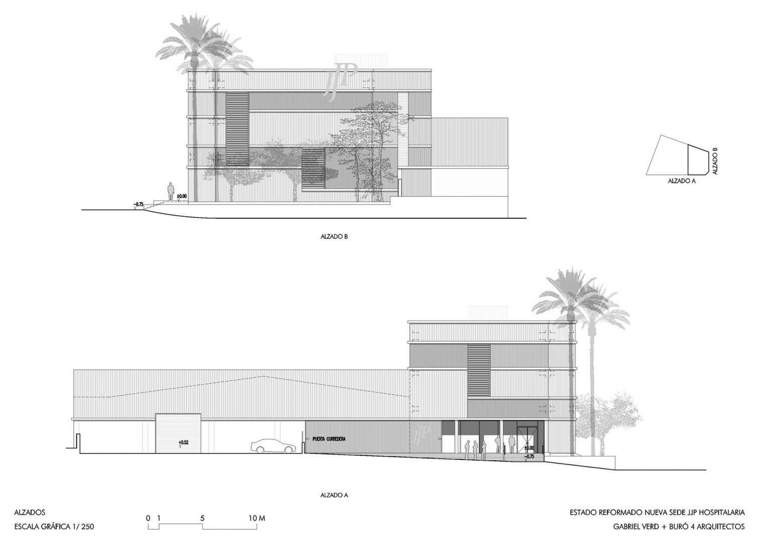 Alzados - Estado reformado. Nueva sede JJP Hospitalaria por Gabriel Verd Arquitectos + Buró4 Arquitectos
